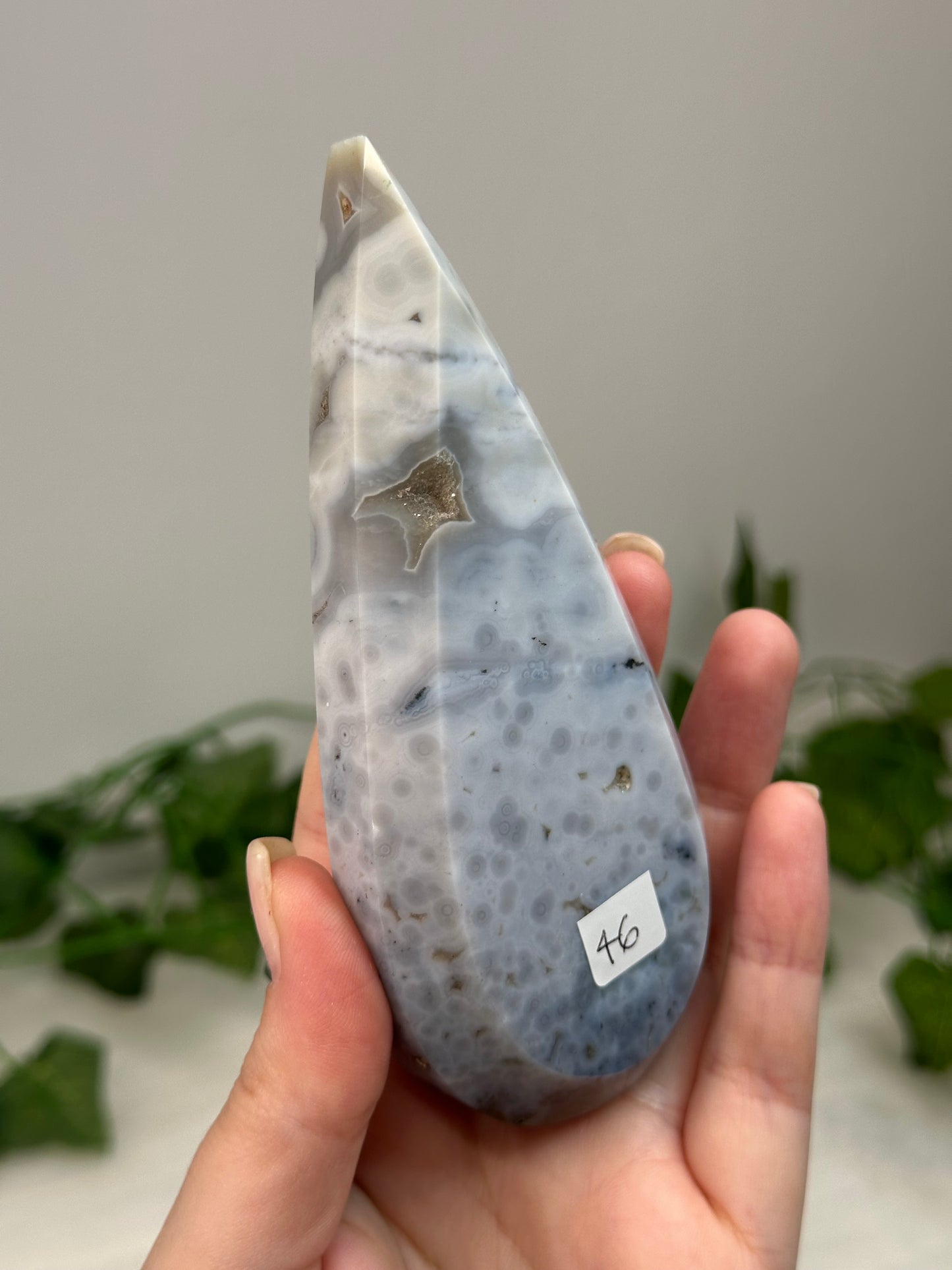 Ocean Jasper Teardrop on a Stand