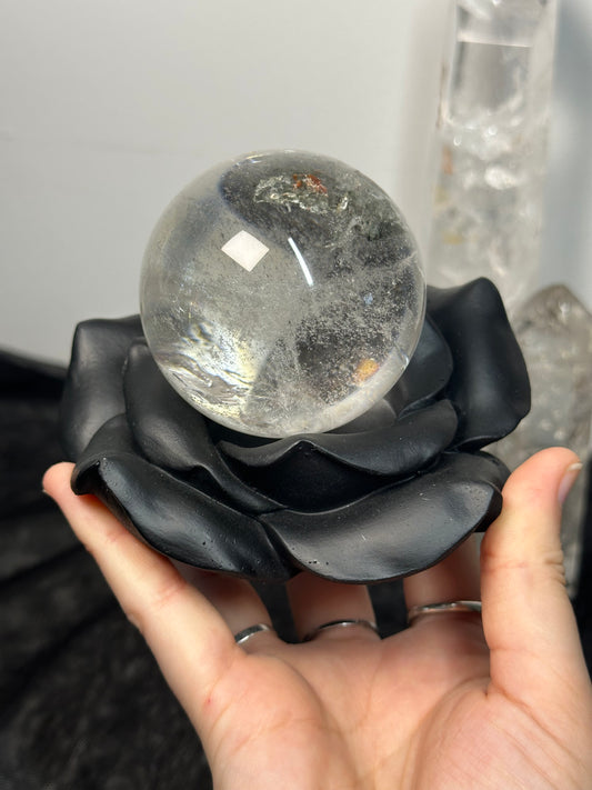 Black Rose Sphere / Tealight Holder