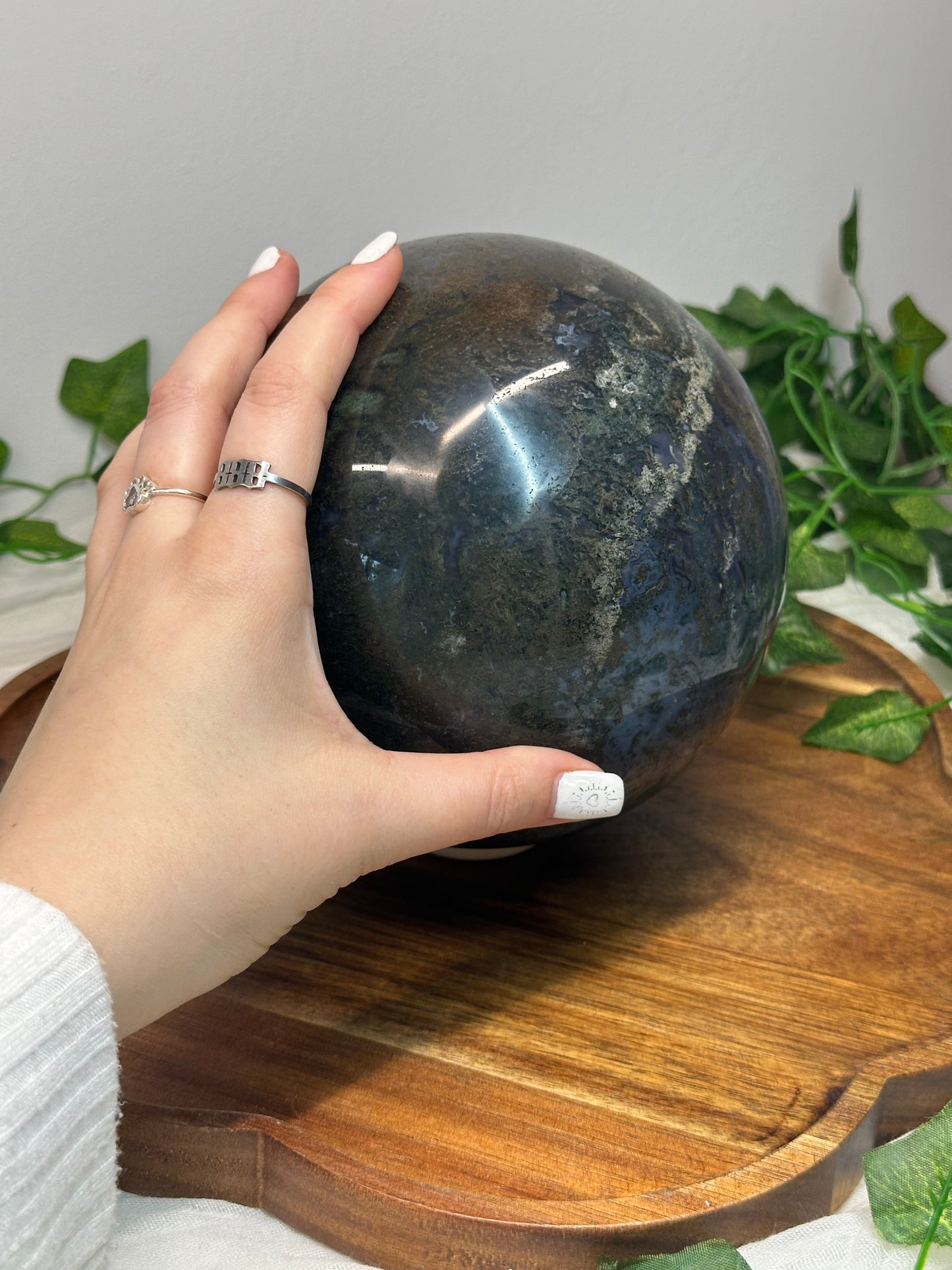 15cm Moss Agate Sphere