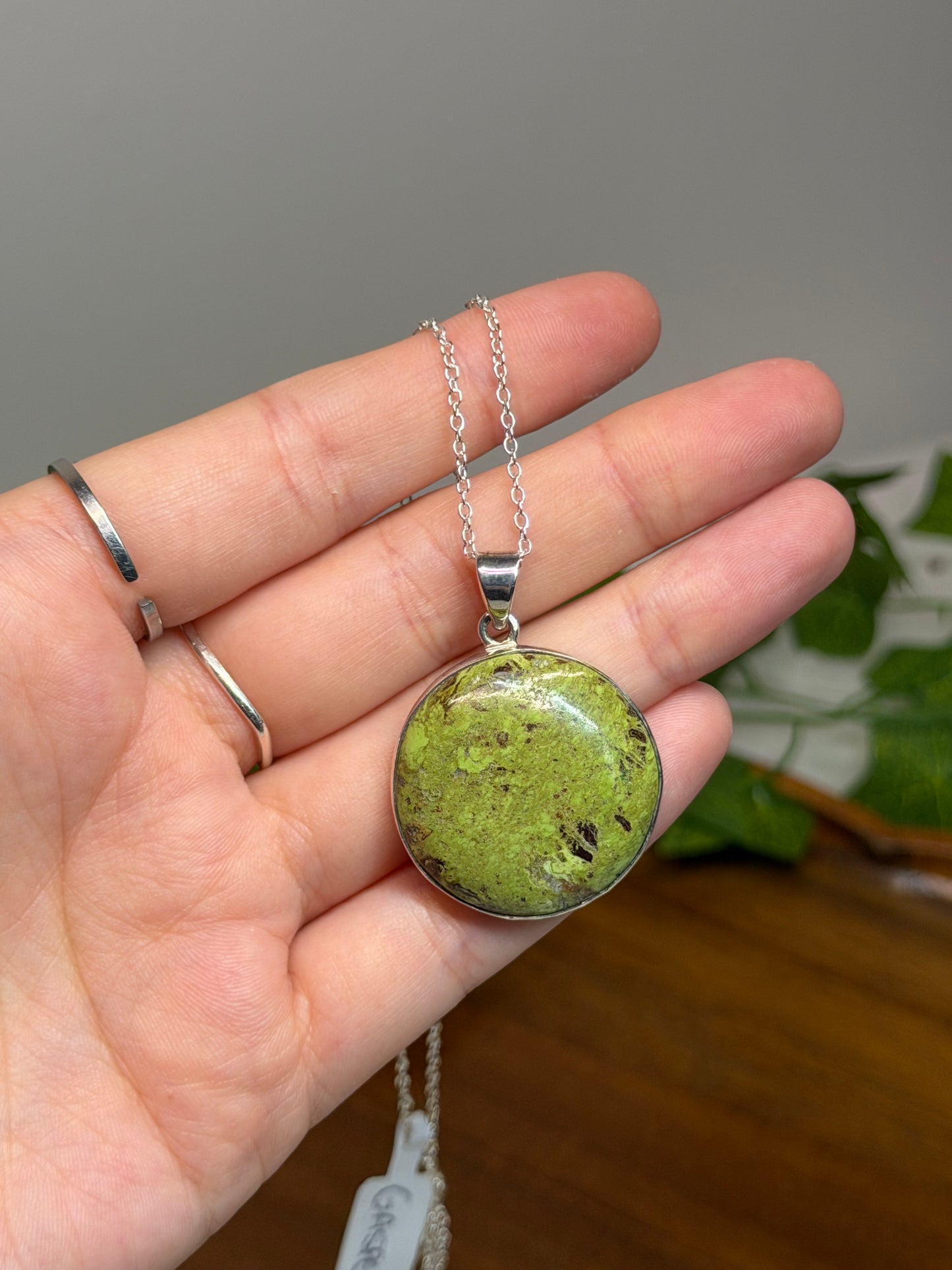 Gaspeite Pendant (925 Sterling Silver)