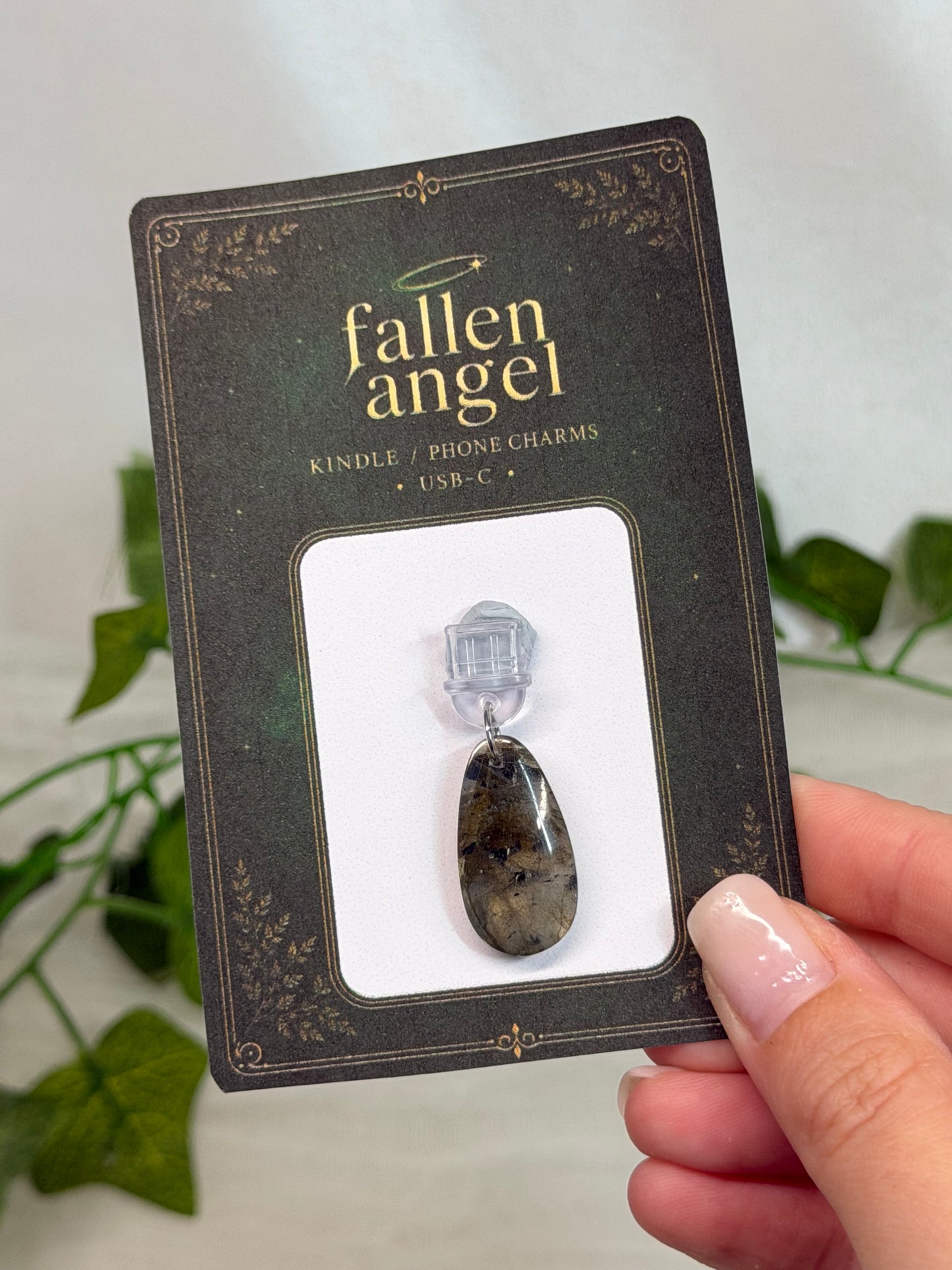 Labradorite USB-C Phone/Kindle Charm