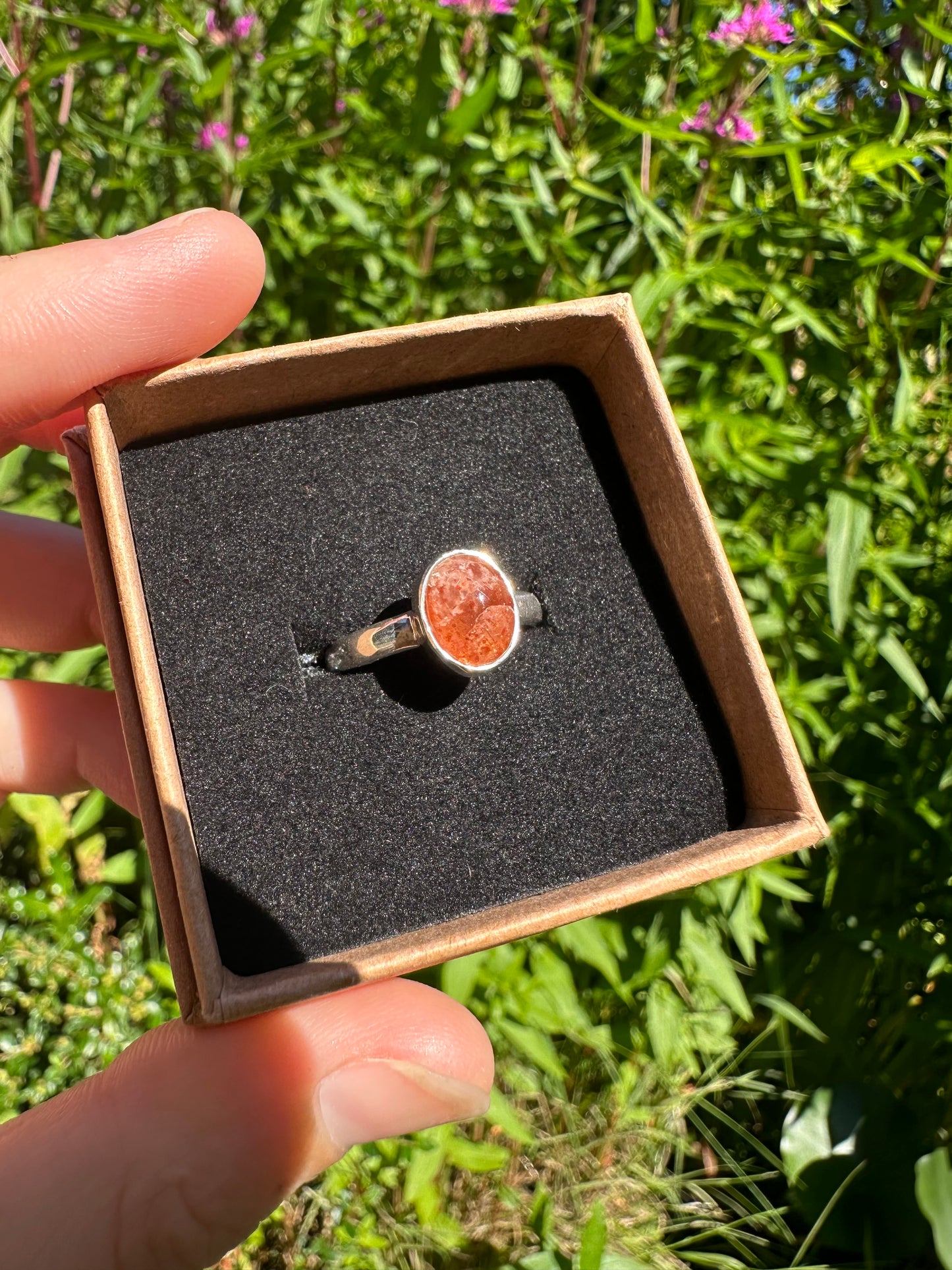Sunstone Ring Size M (925 Sterling Silver)