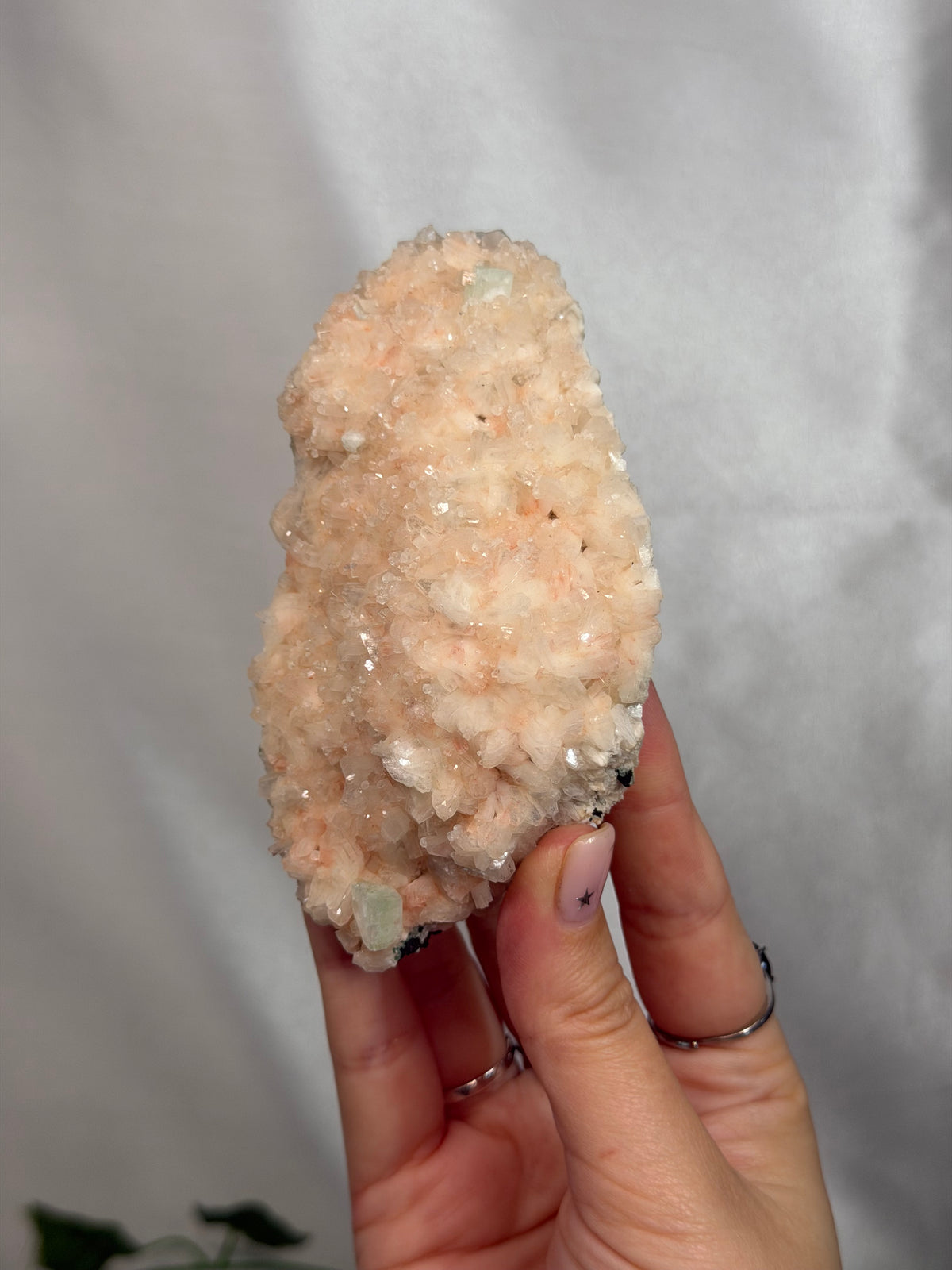 Pink Heulandite With Green Apophyllite Specimen