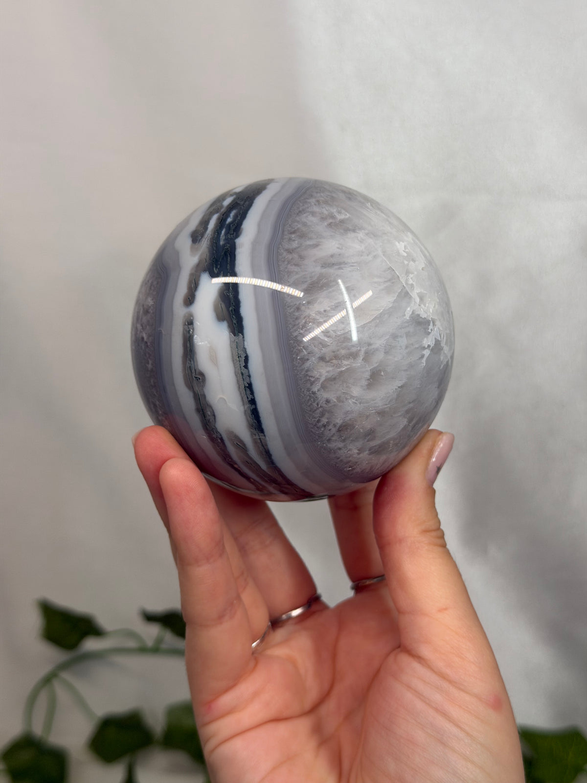 8cm Moss Agate Sphere