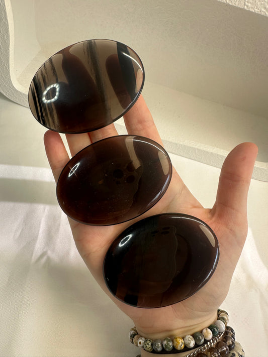 Midnight Lace Obsidian Palm Stones