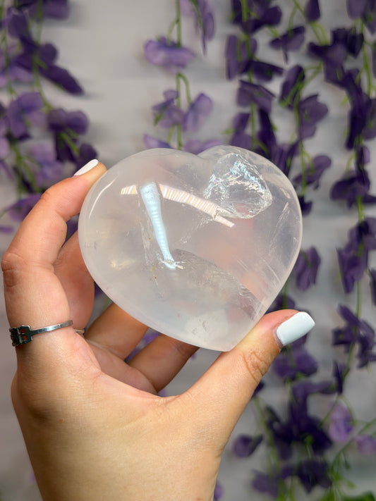 Icy Rose Quartz Heart