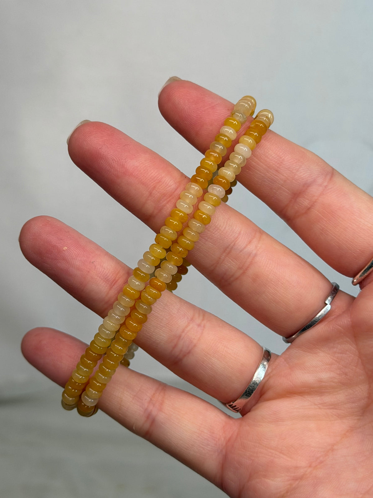 Yellow Jade Mini Donut Bracelet