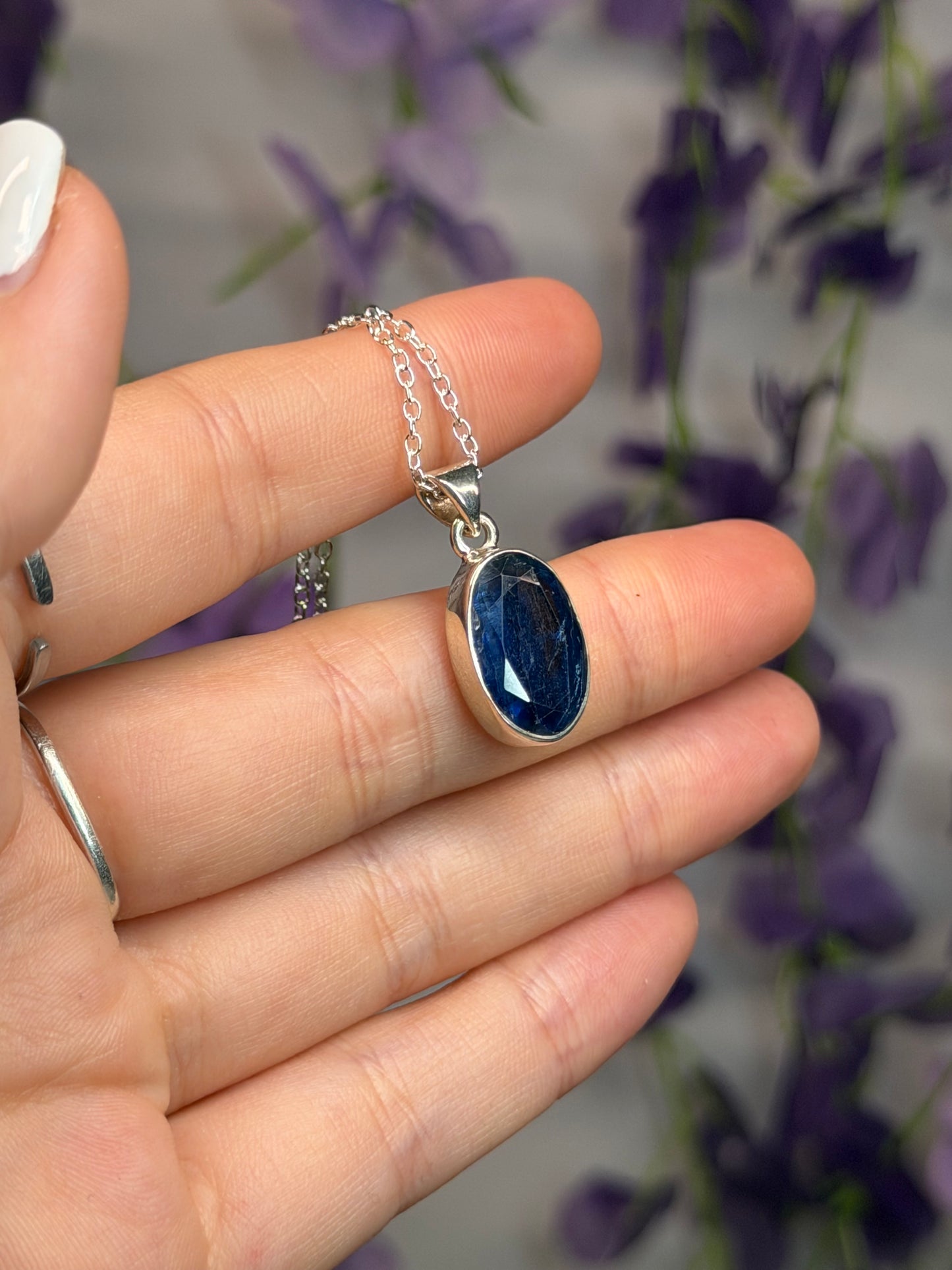 Faceted Blue Kyanite Pendant (925 Sterling Silver)