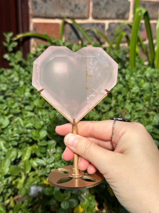 Rose Quartz Heart on a Stand