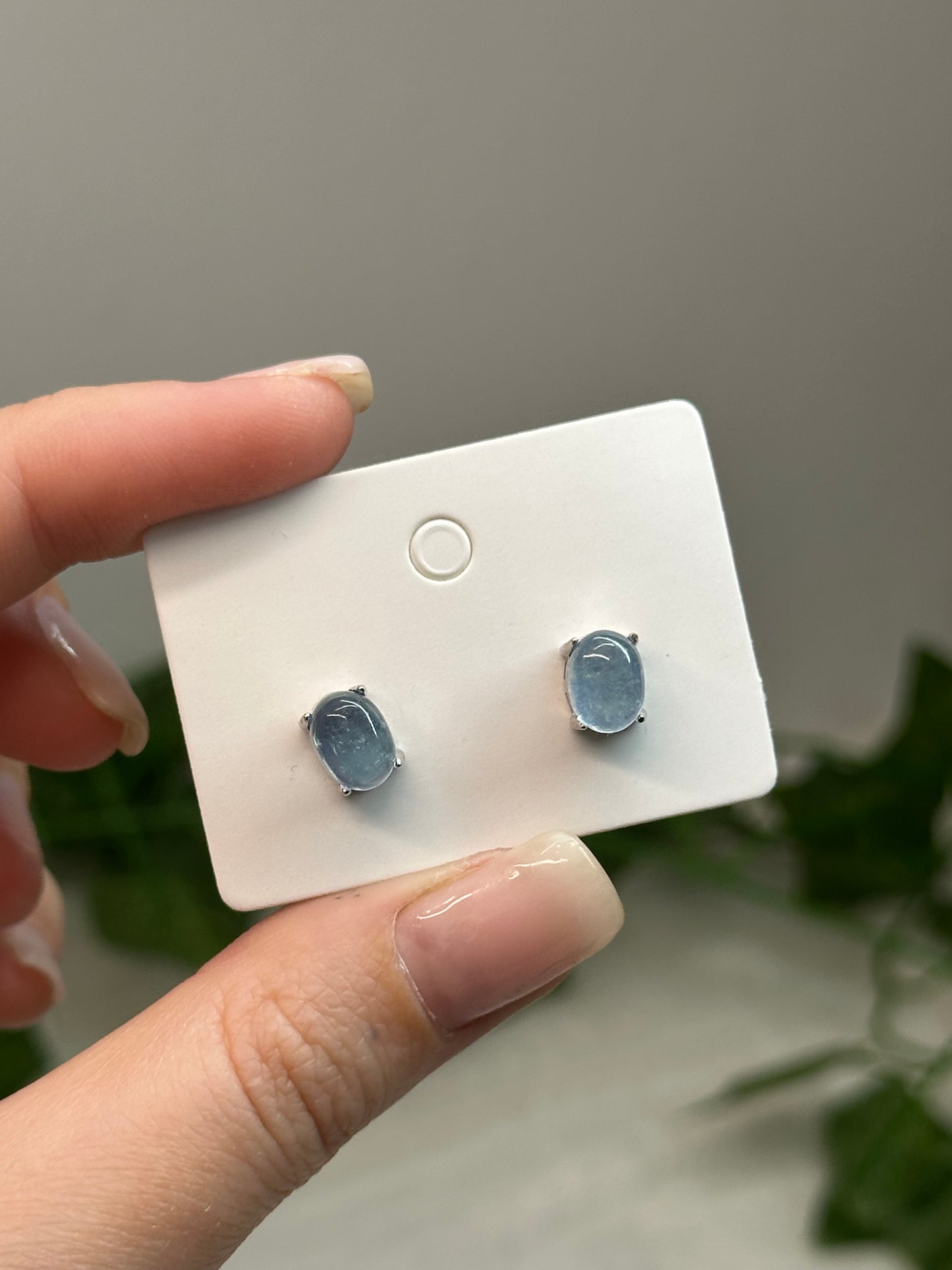Aquamarine Studs (925 Sterling Silver)