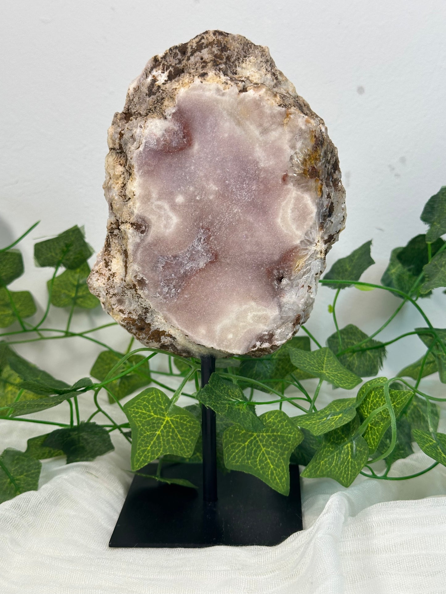 Pink Amethyst Slab on a Stand