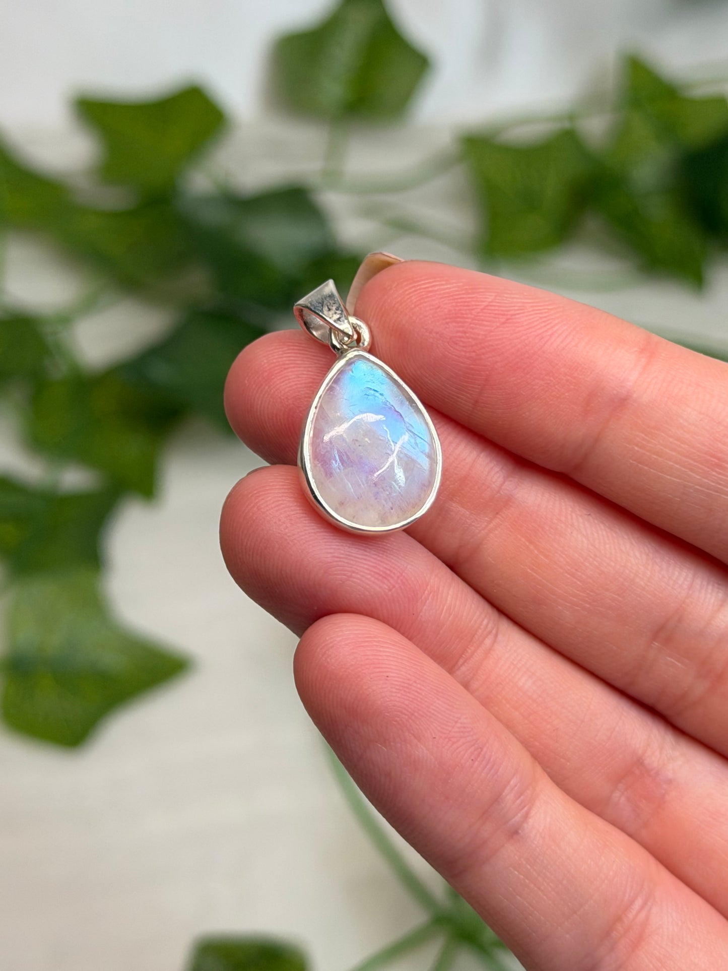 Teardrop Moonstone Pendant (925 Sterling Silver)