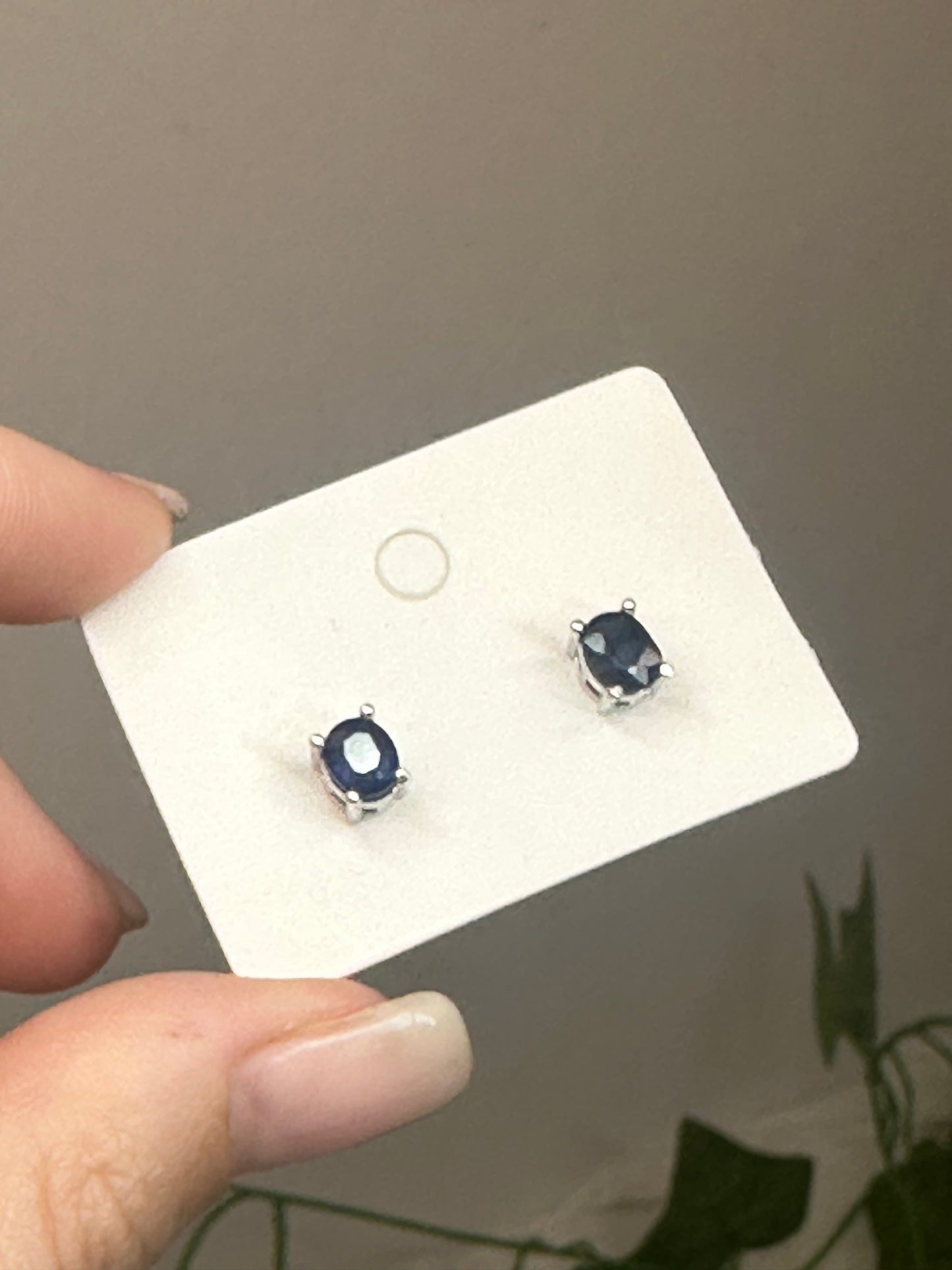 Faceted Sapphire Studs (925 Sterling Silver)