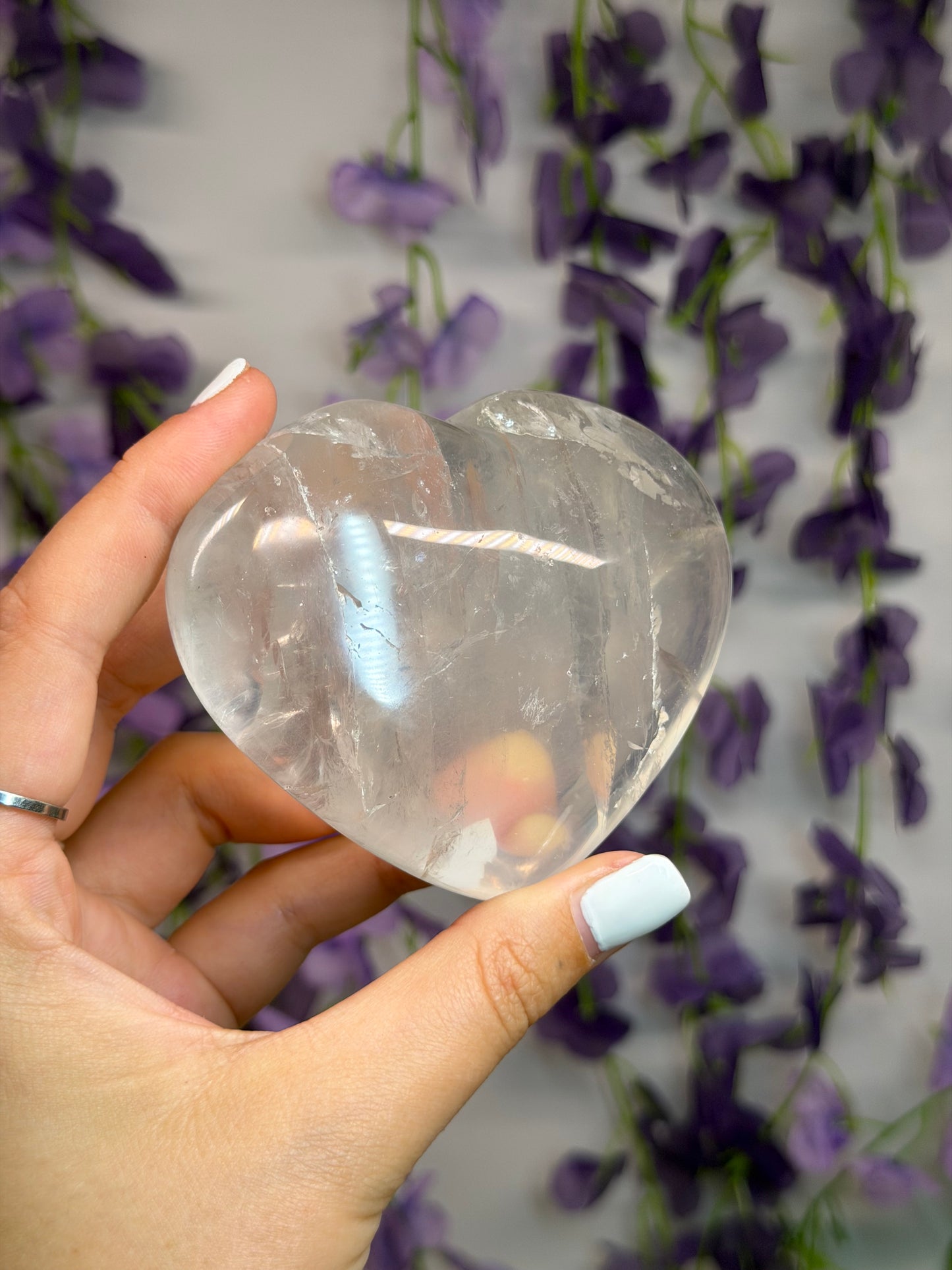 Icy Rose Quartz Heart