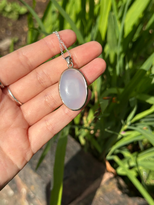 Blue Chalcedony Pendant (925 sterling silver)