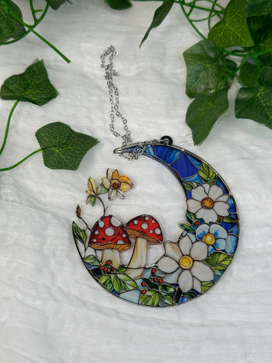 Mushroom Moon Window Hanging