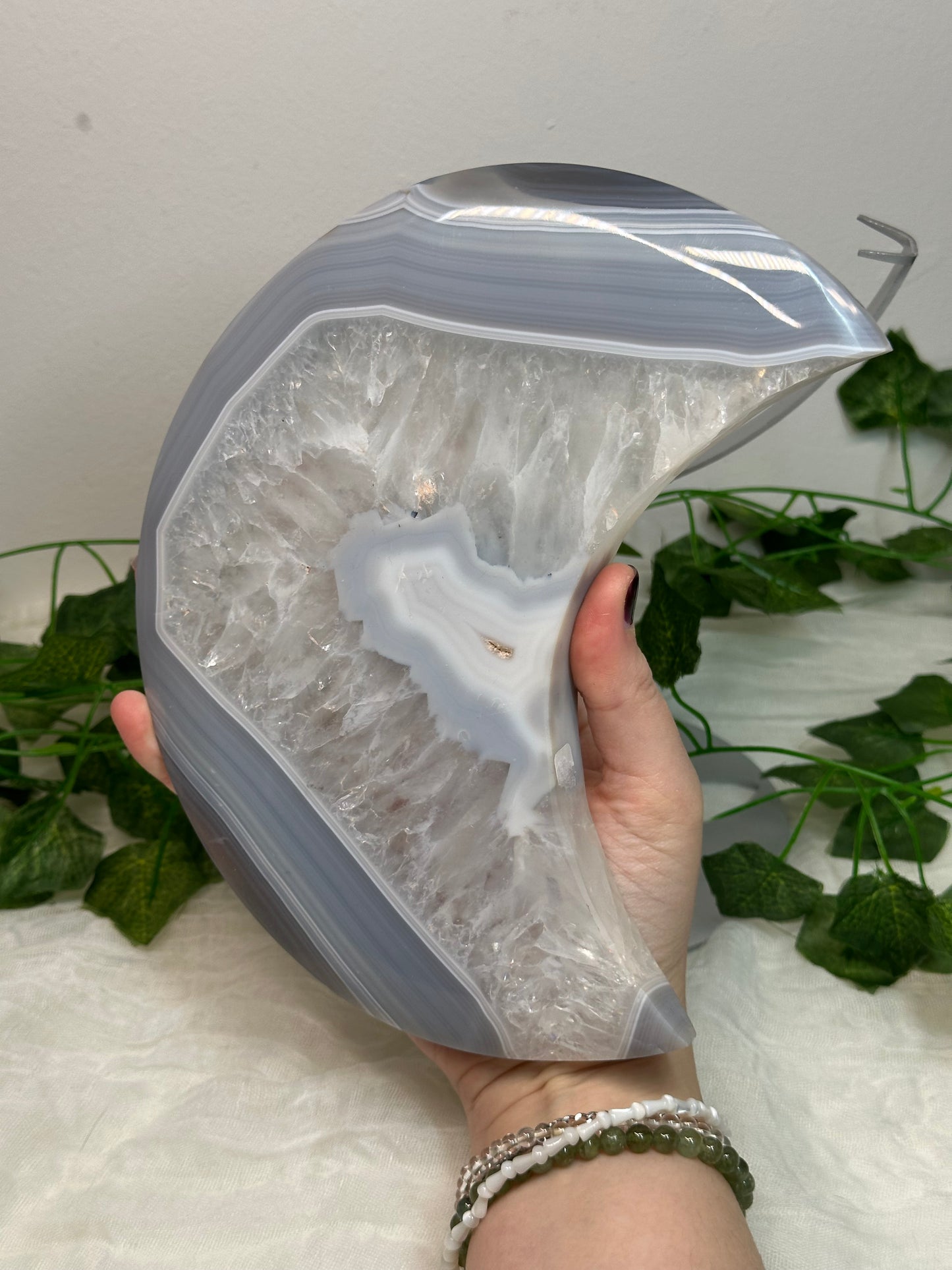 Huge Agate Moon on a stand