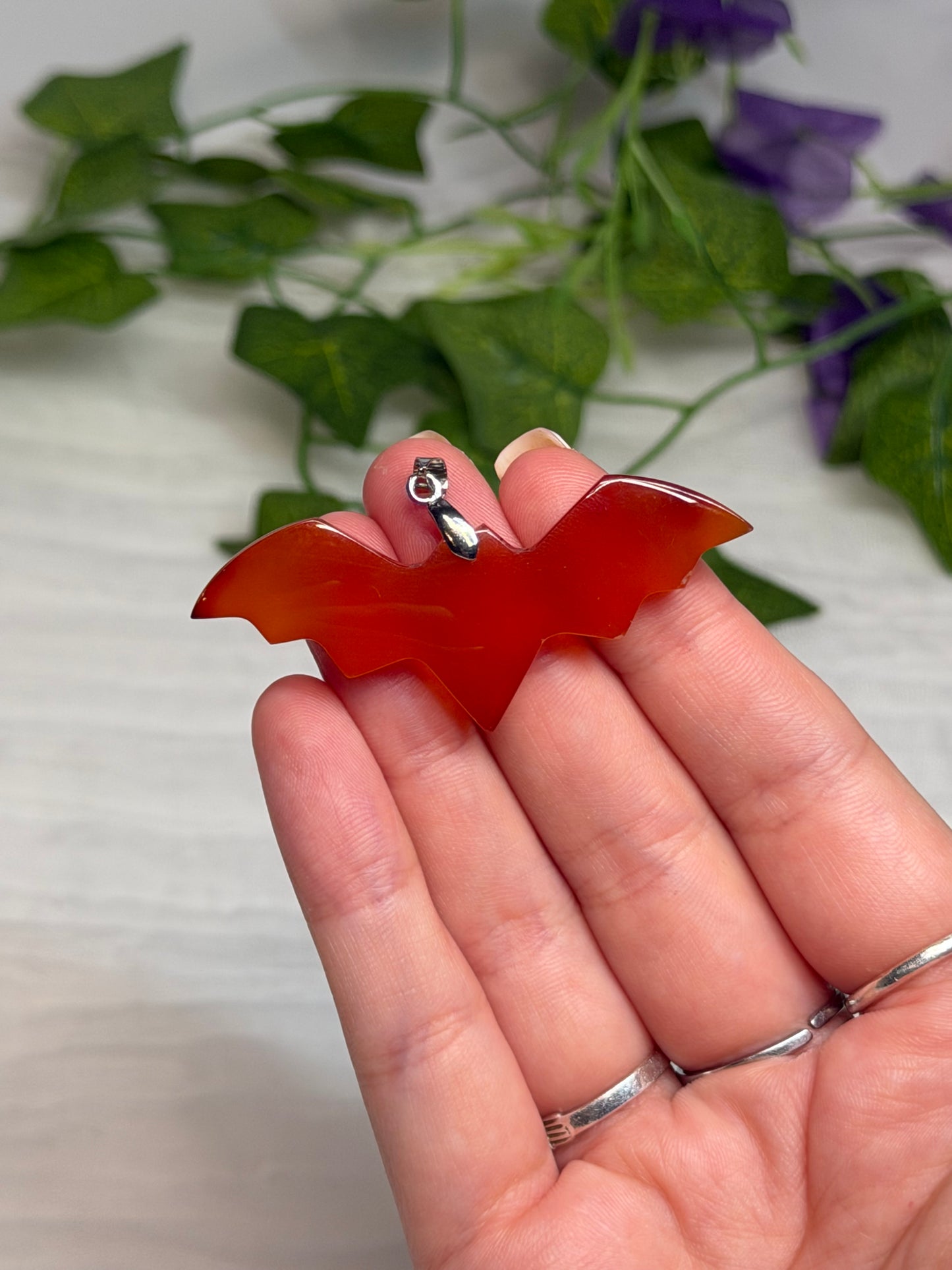 Carnelian Bat Pendants