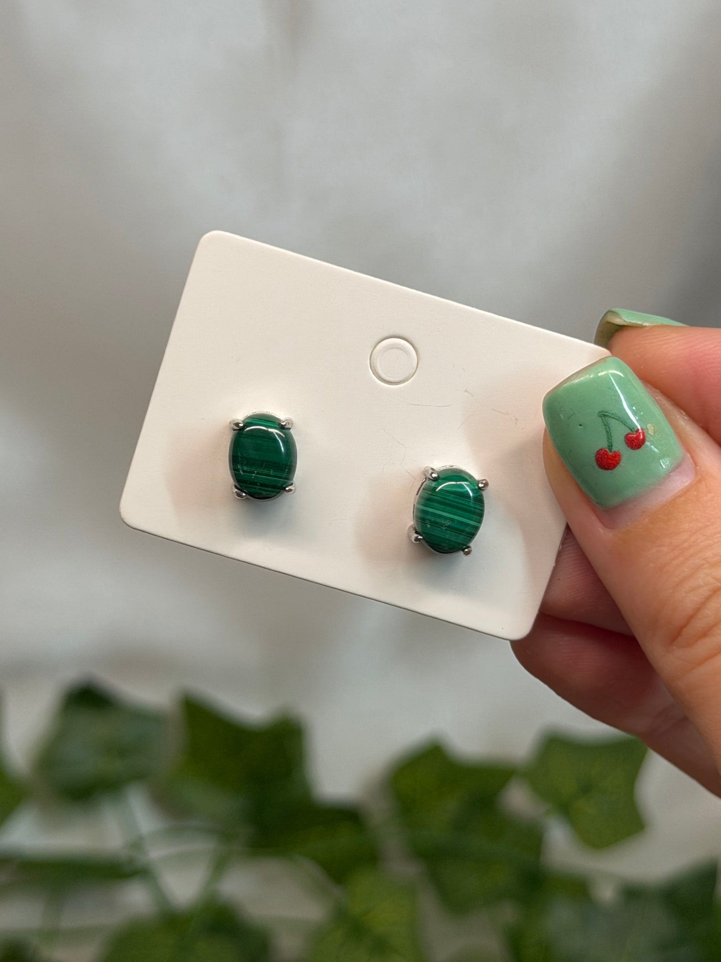 Malachite Studs (925 sterling silver posts)
