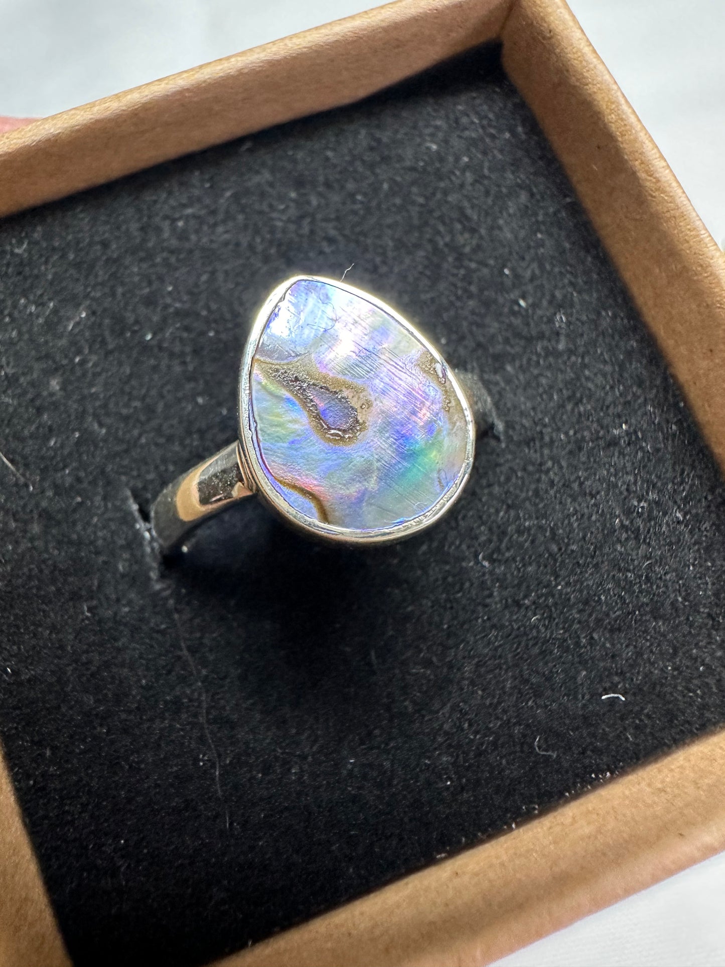 Abalone Shell Size S Ring (925 Sterling Silver)