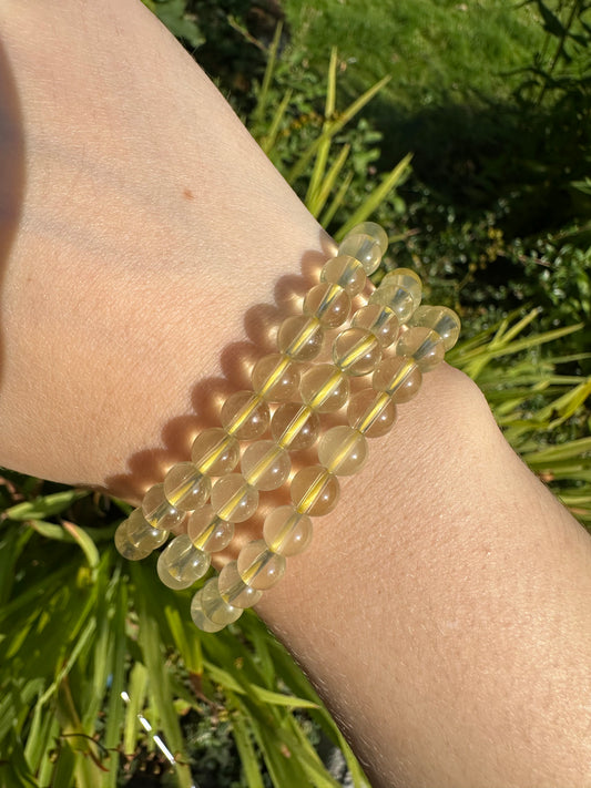 6mm Citrine Beaded Bracelet