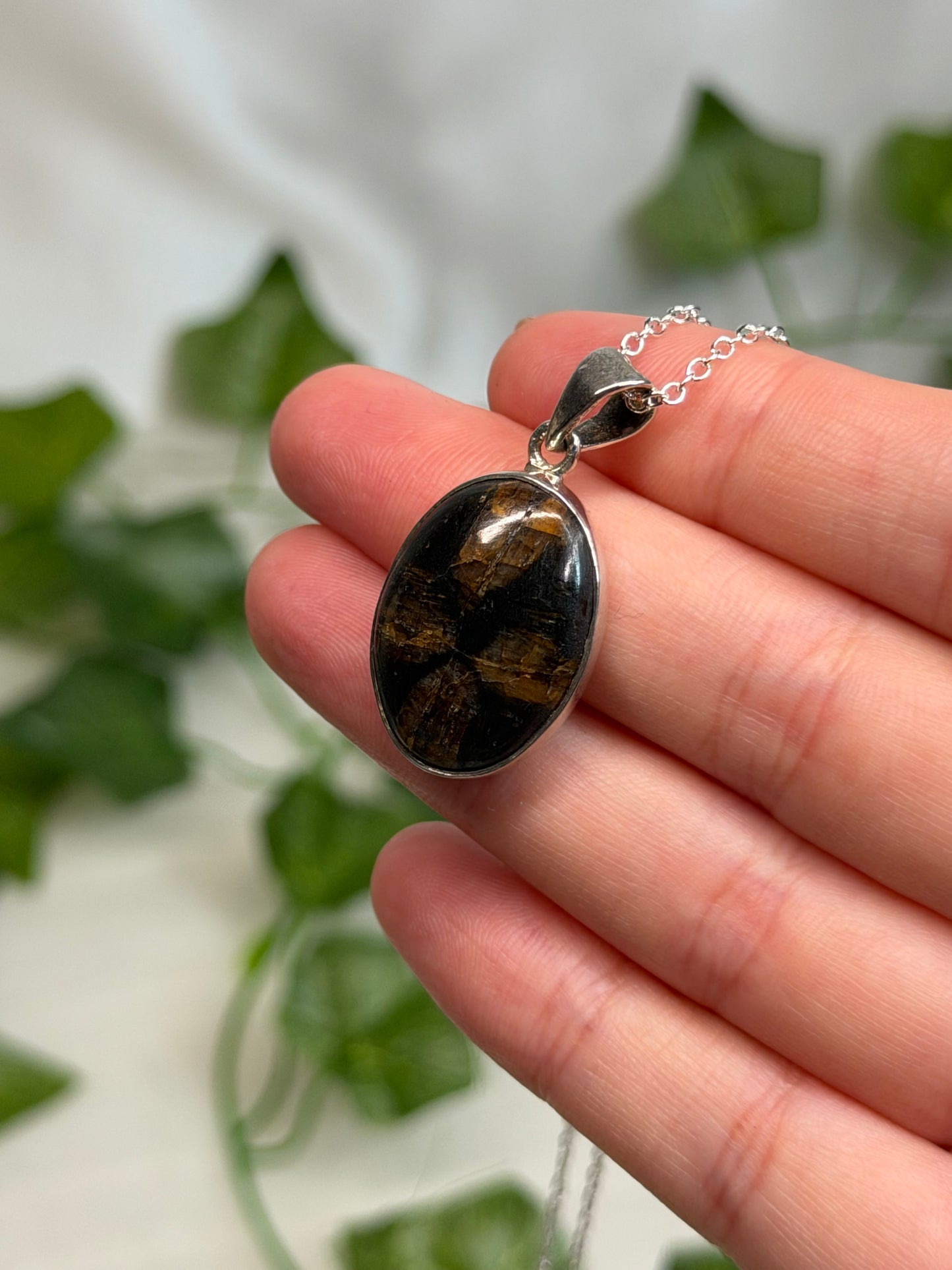 Chiastolite Pendant (925 Sterling Silver)