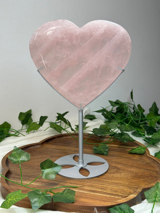 Rose Quartz Heart on a Stand