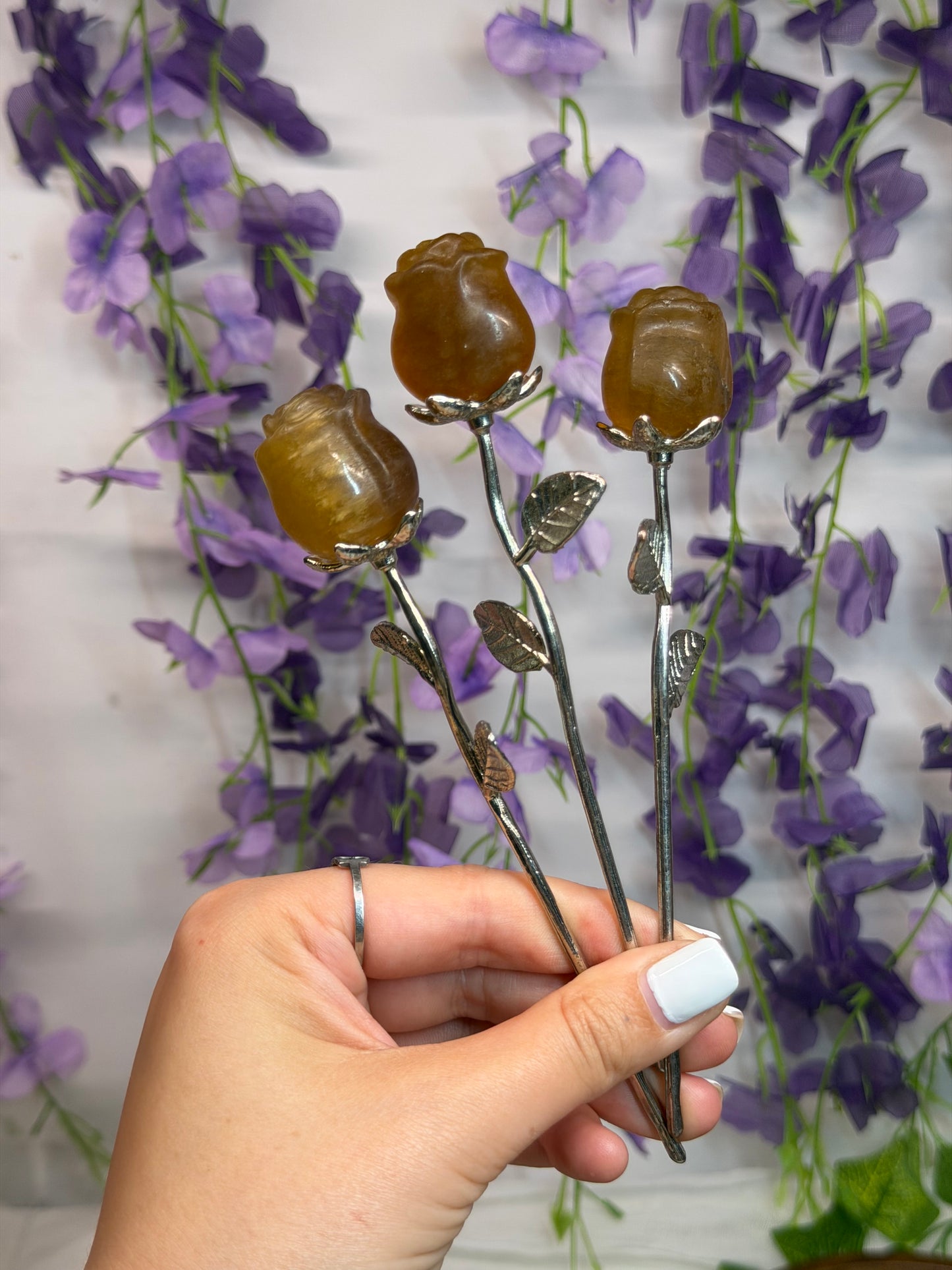 Yellow Fluorite Stemmed Roses
