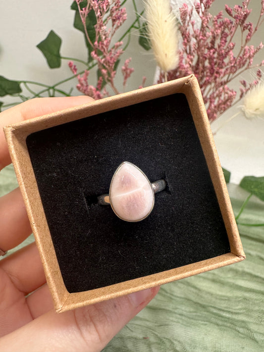 Pink Natrolite Ring Size O (925 Sterling Silver)