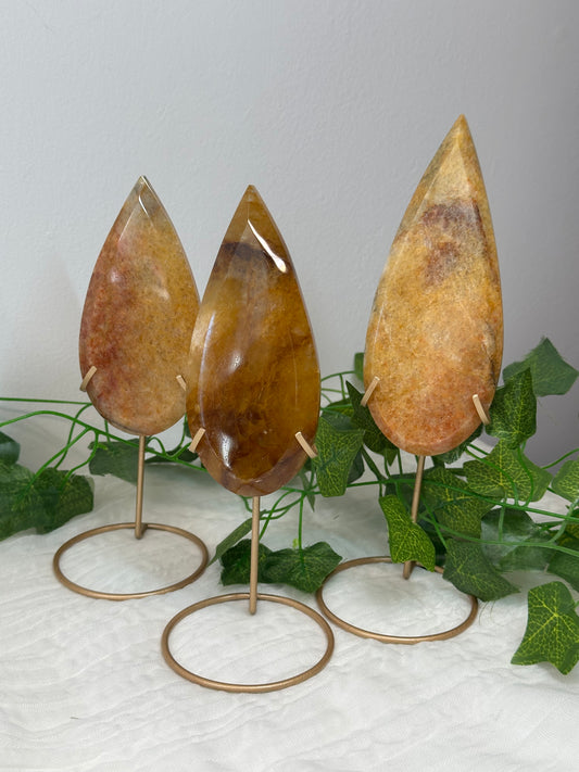 Golden Healer Teardrop on a Stand