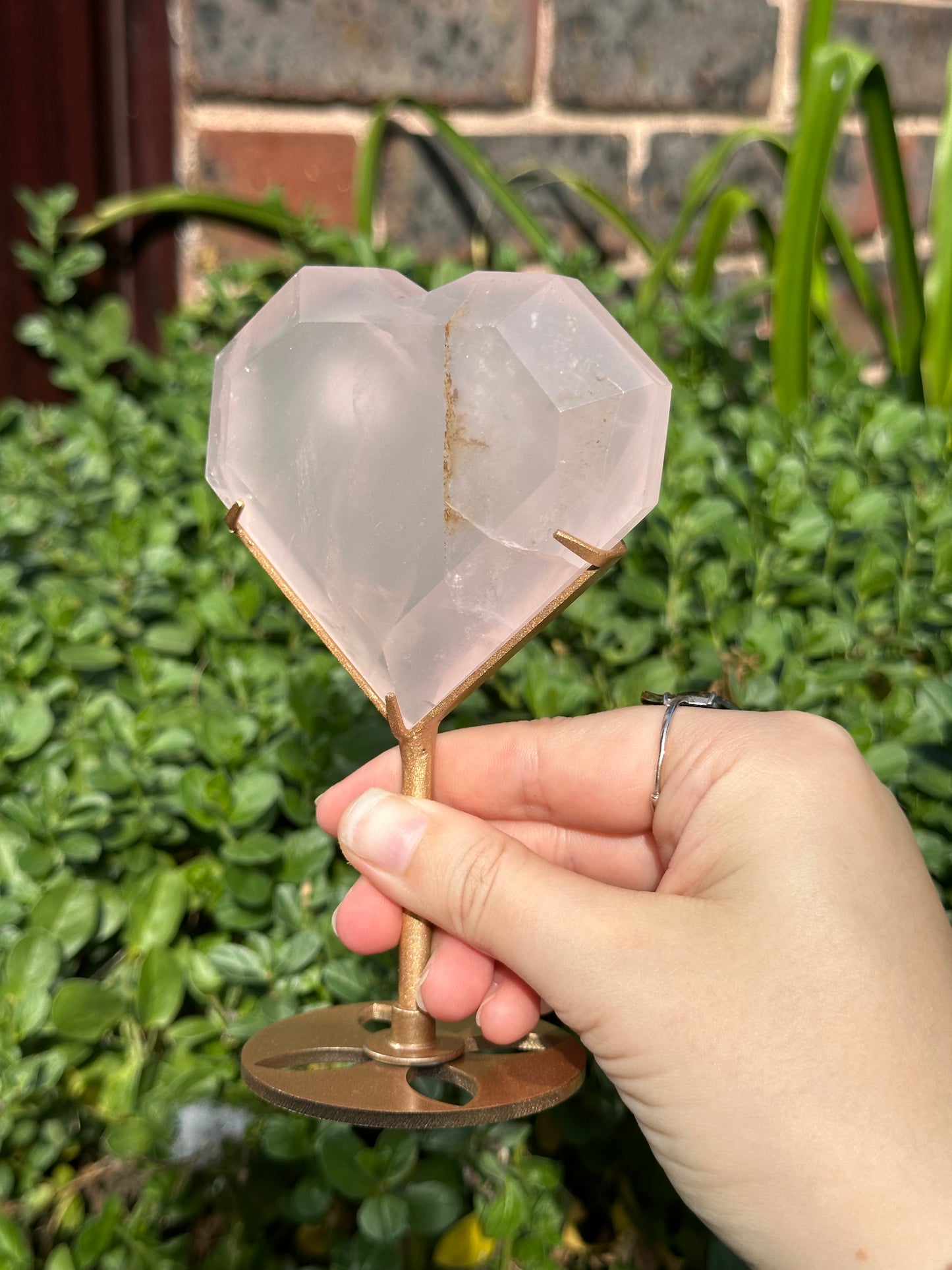 Rose Quartz Heart on a Stand