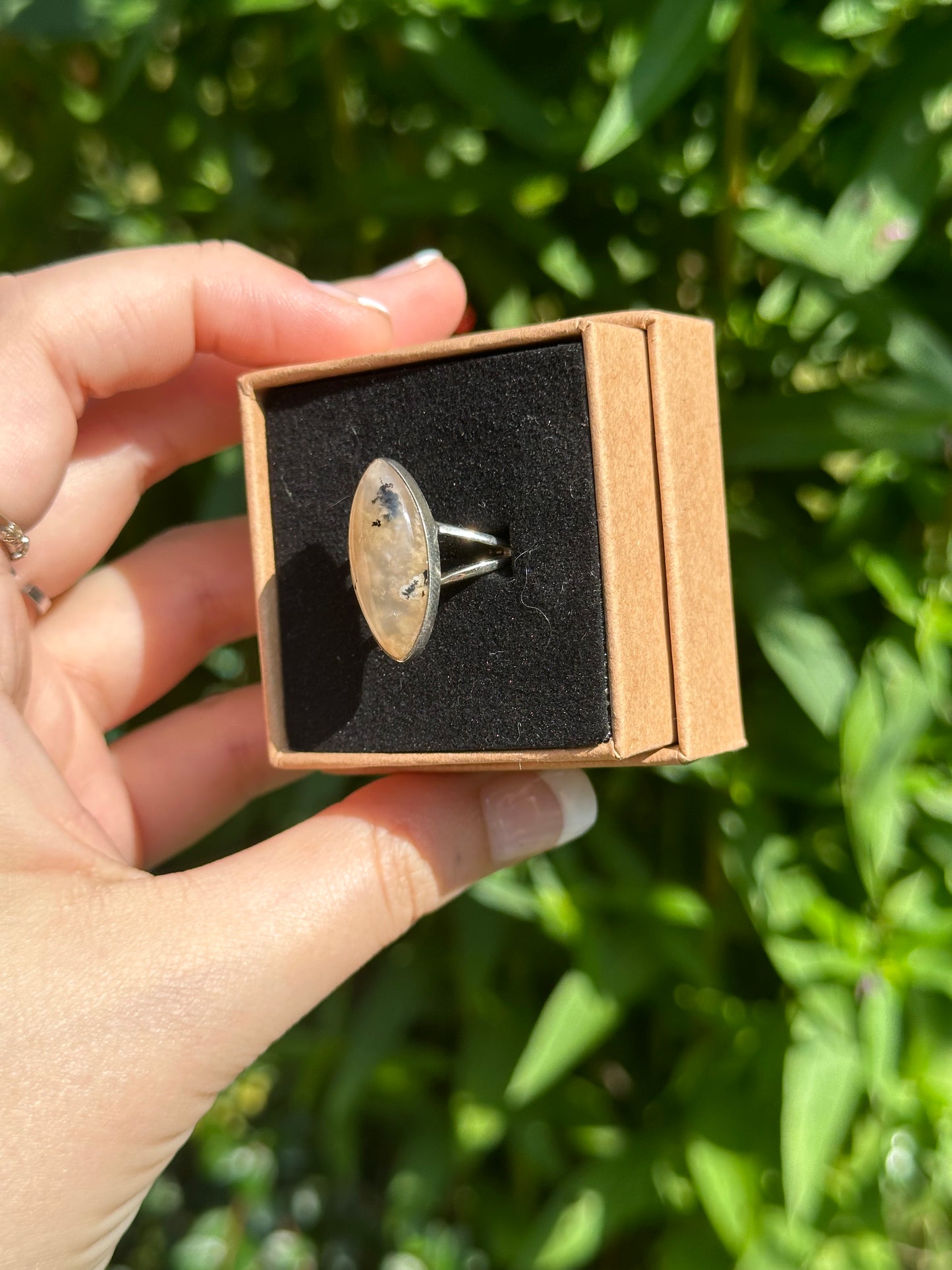 Tiger Agate Ring Size O (925 Sterling Silver)