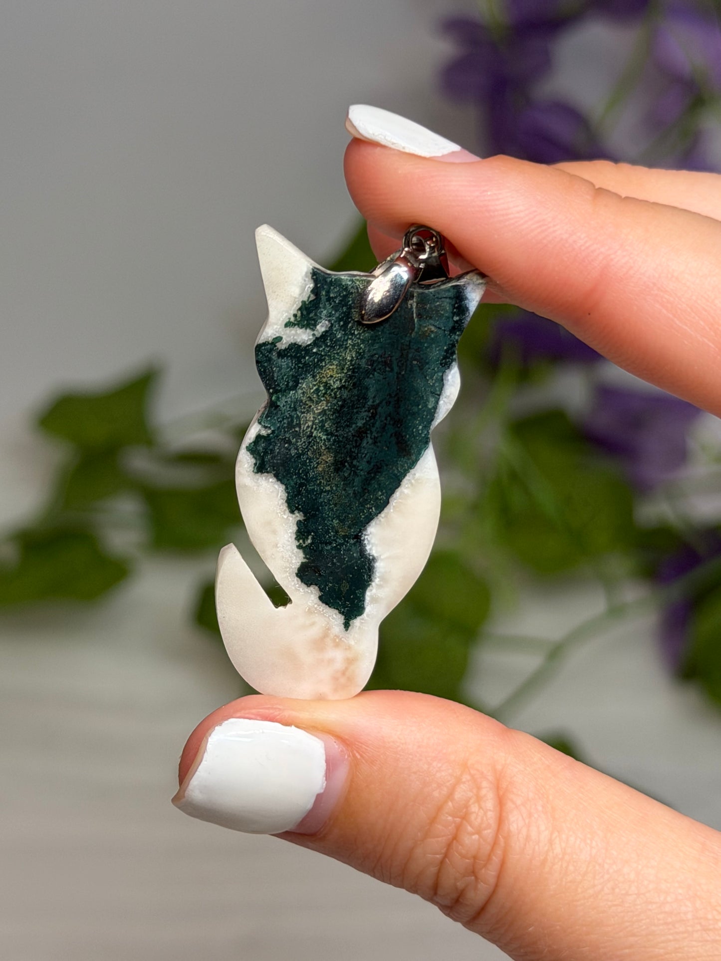 Tree Agate Cat Pendant