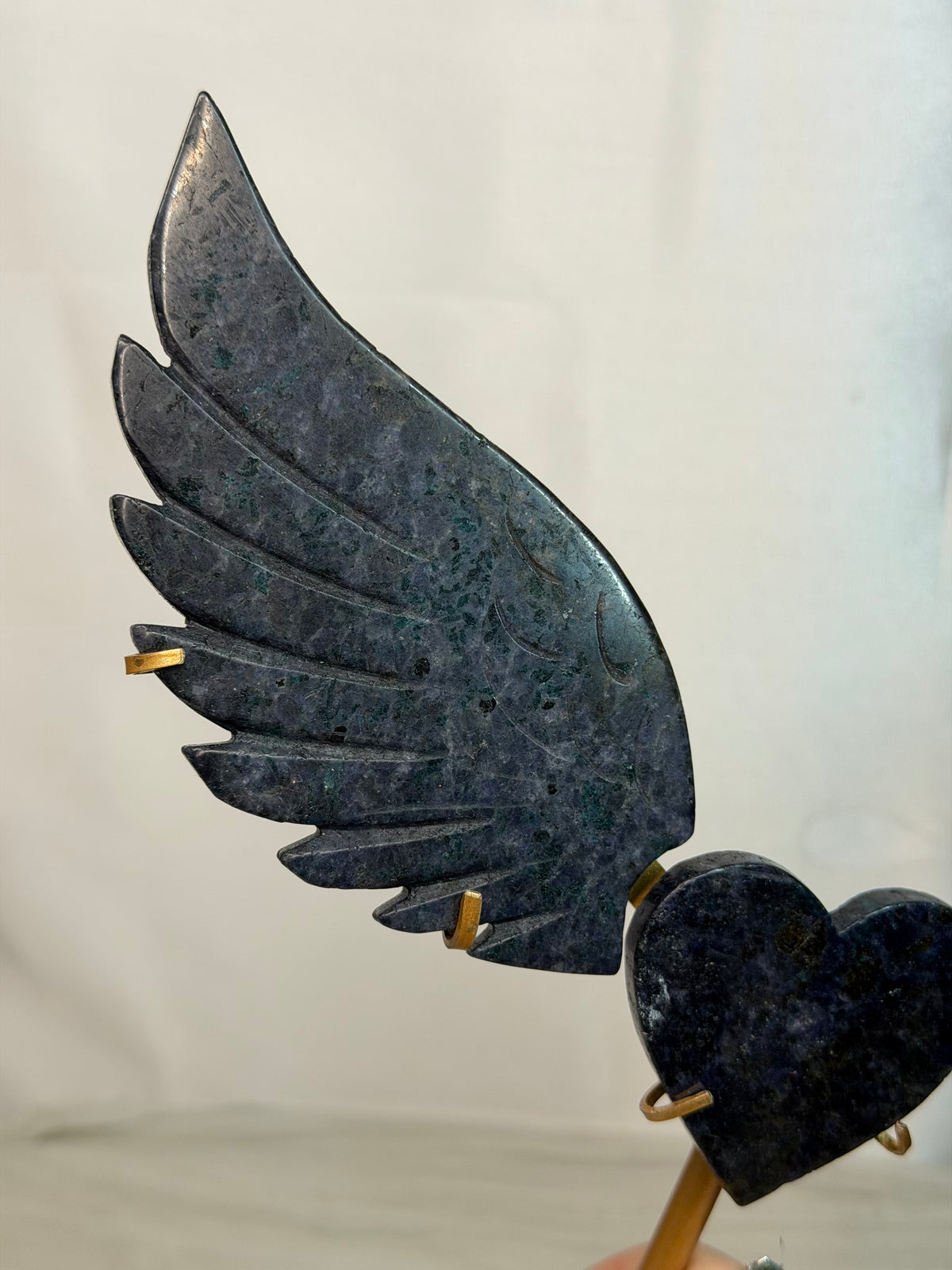 Fluorite X Blue Apatite Heart Wings
