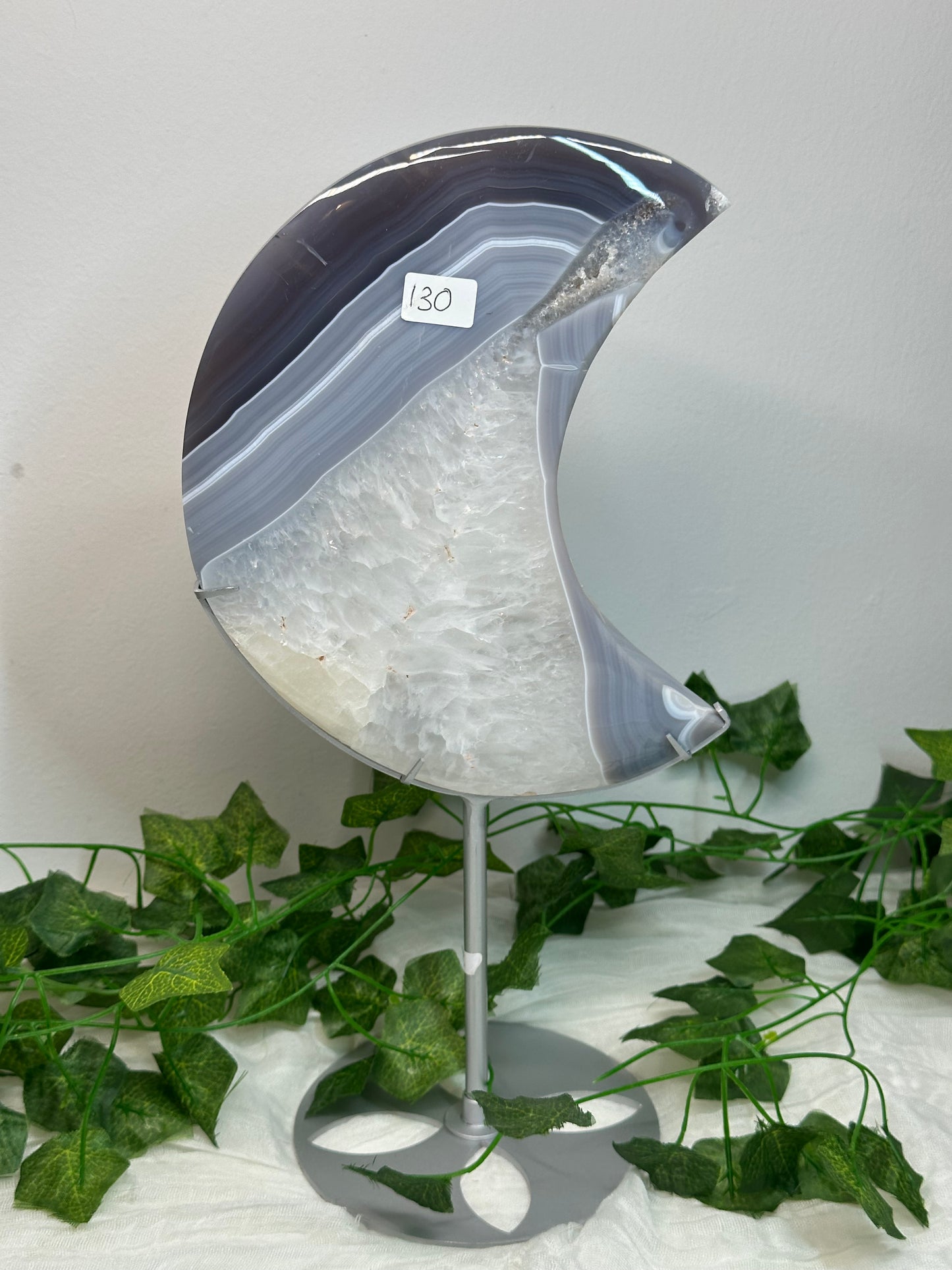 Huge Agate Moon on a stand