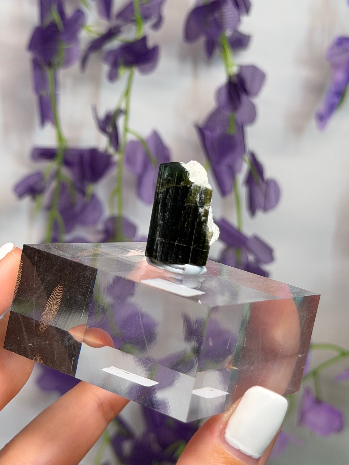 Green Cap Tourmaline w Quartz & Albite