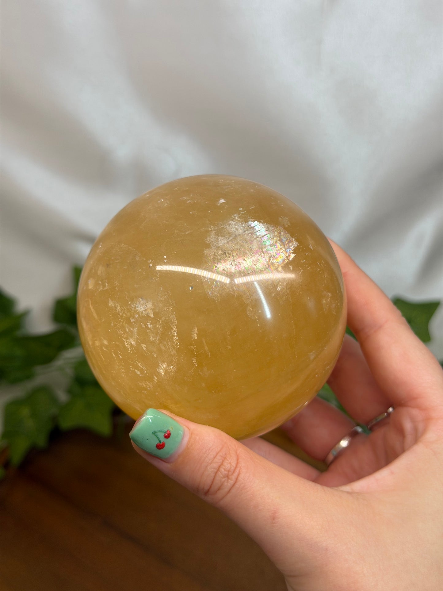 8cm Golden Calcite Sphere