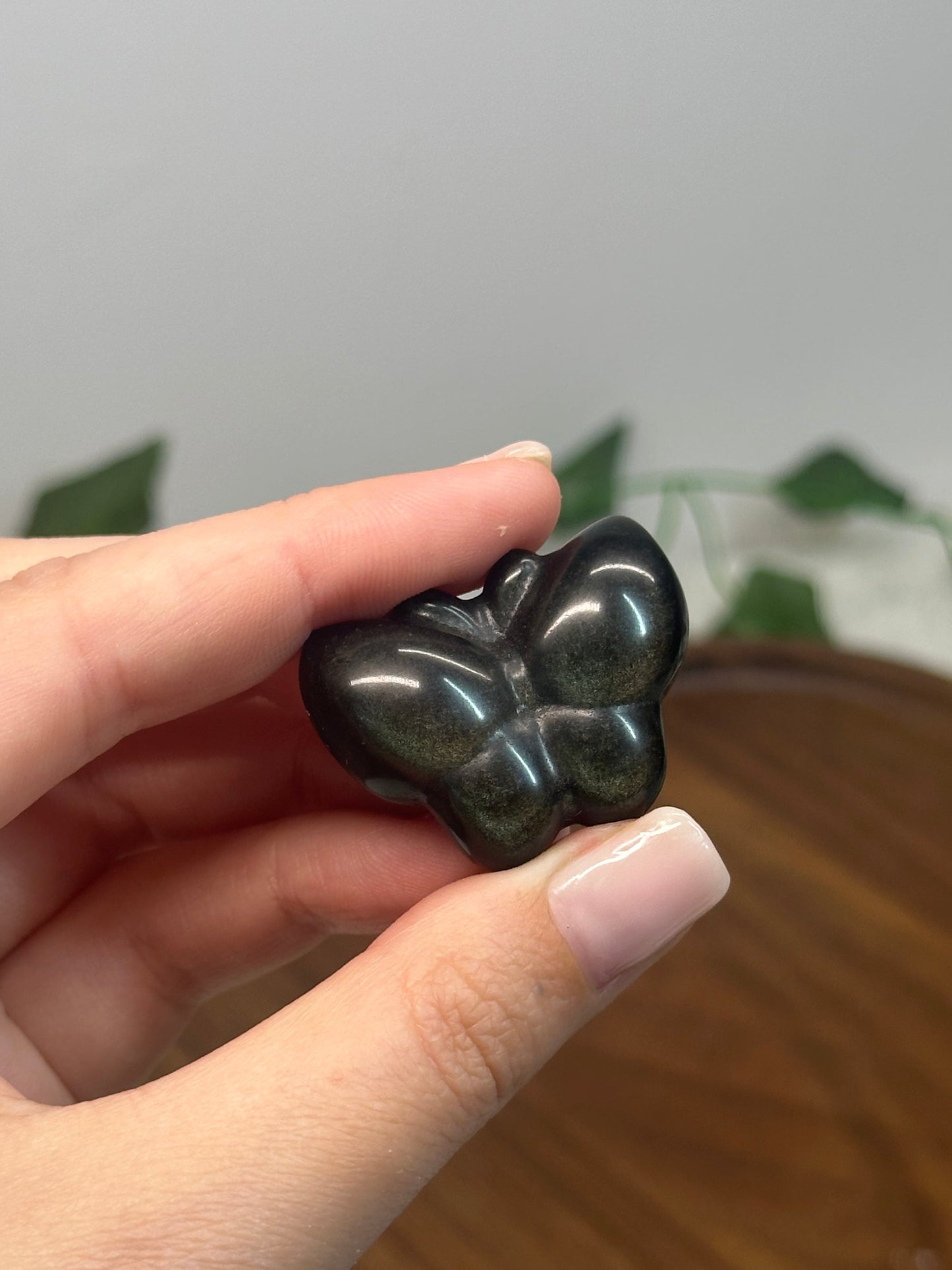 Gold Sheen Obsidian Puffy Butterfly