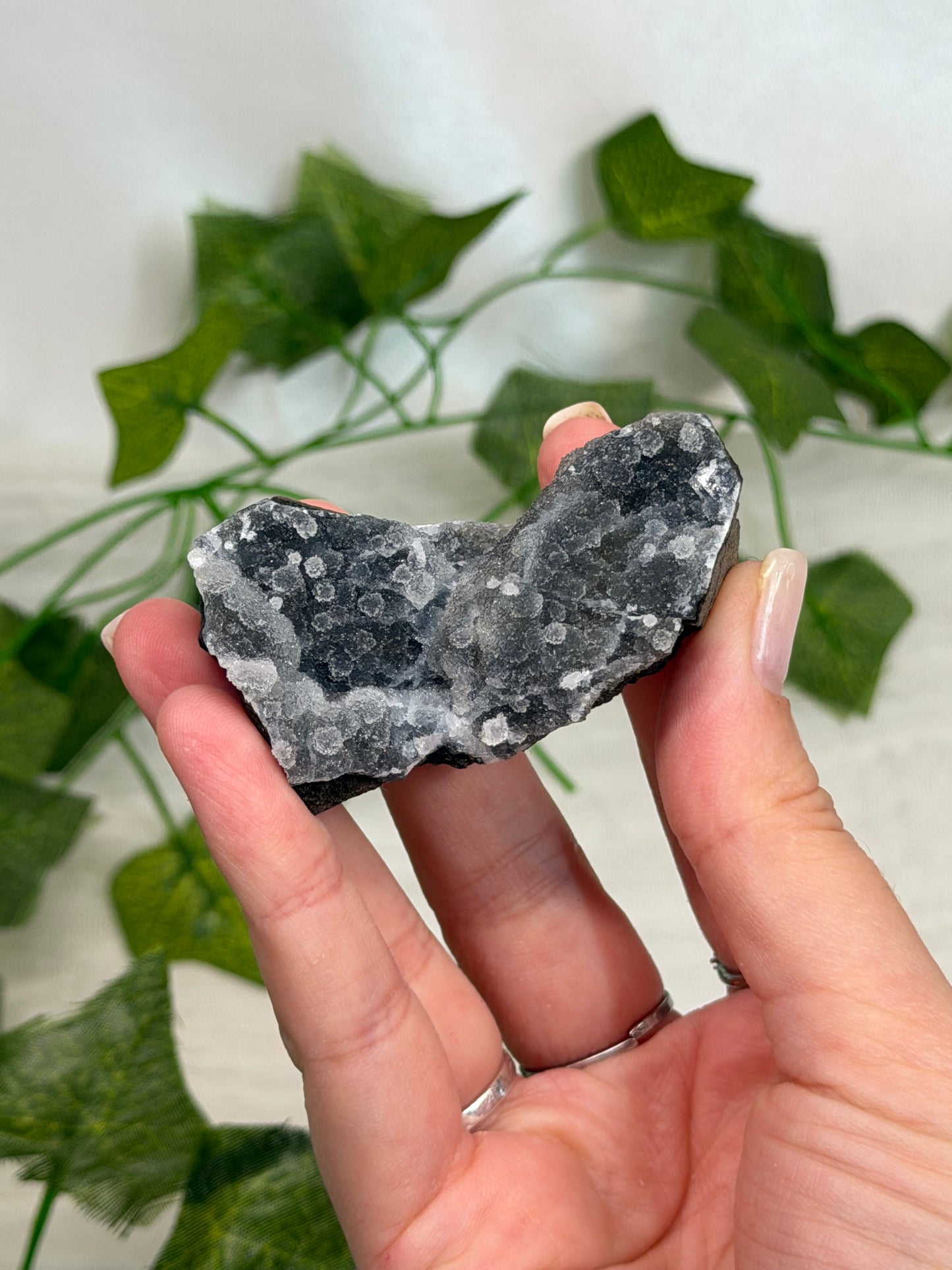 Apophyllite & Stilbite on Black Chalcedony Cutbases