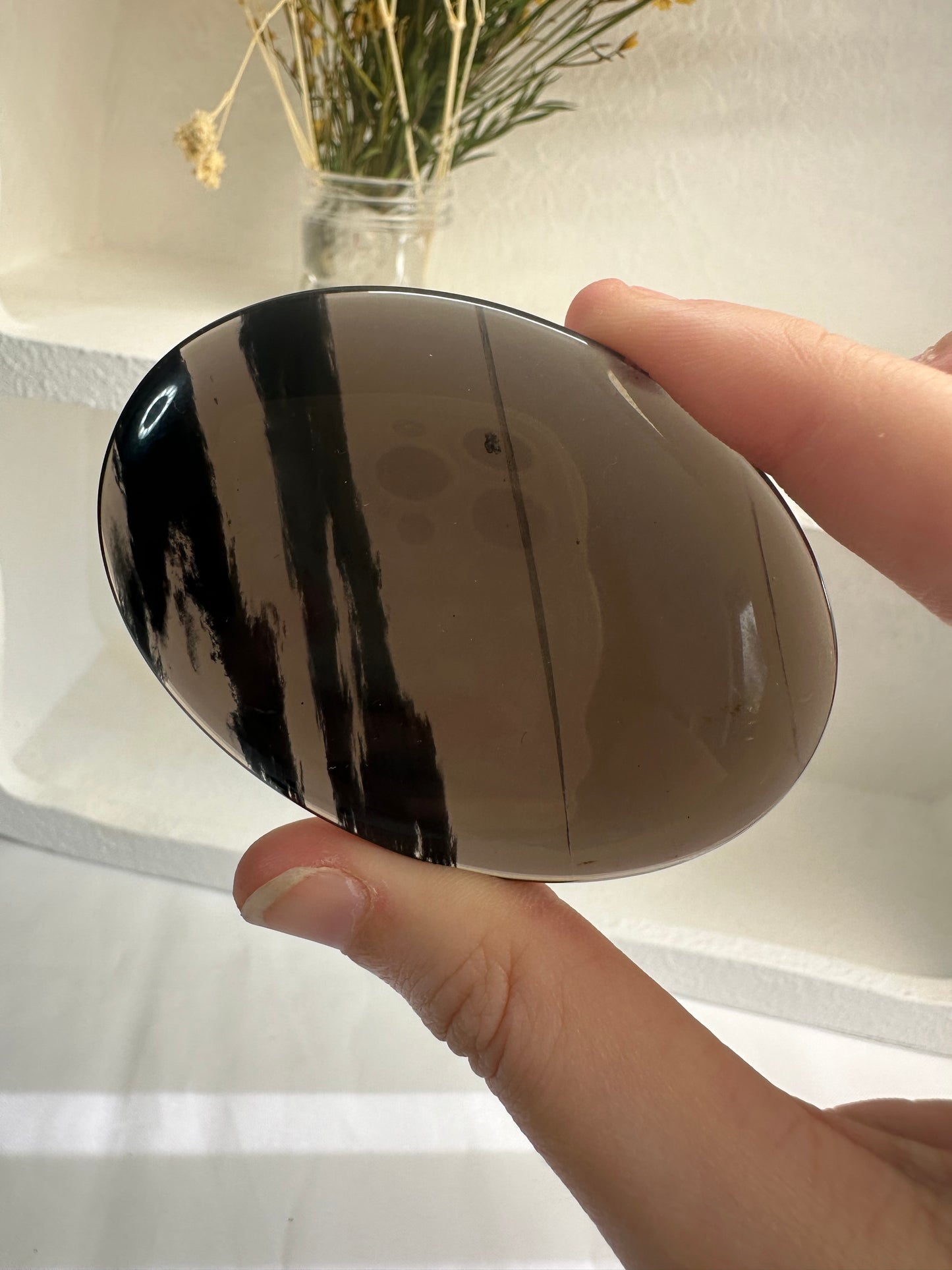 Midnight Lace Obsidian Palm Stones