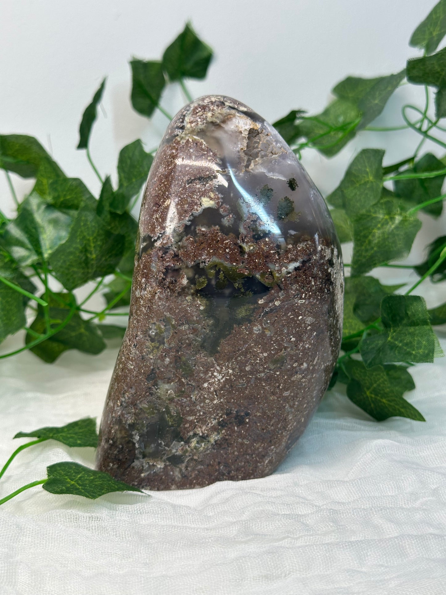 Scenic Moss Agate X Amethyst Freeform