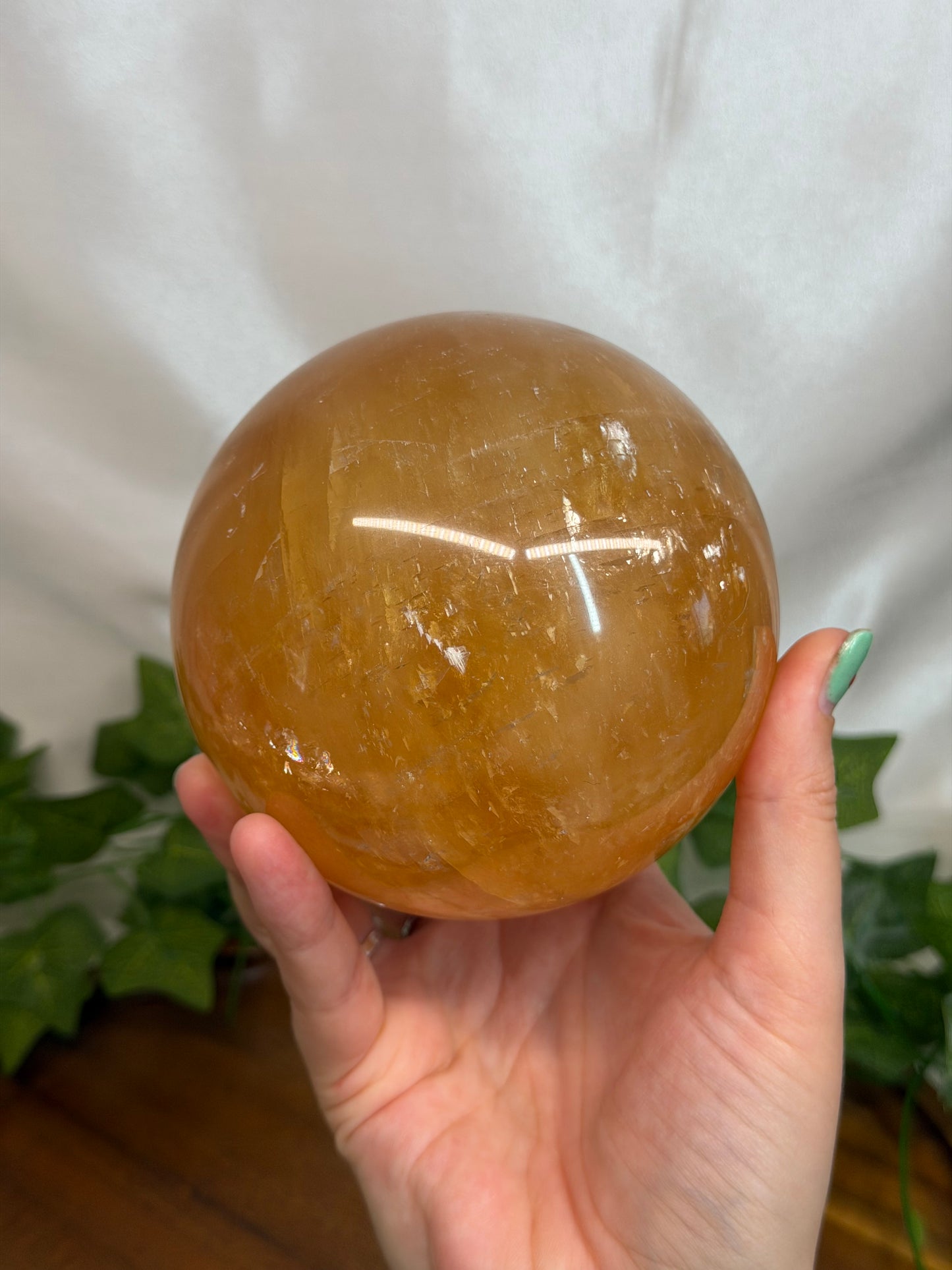 10cm Golden Calcite Sphere
