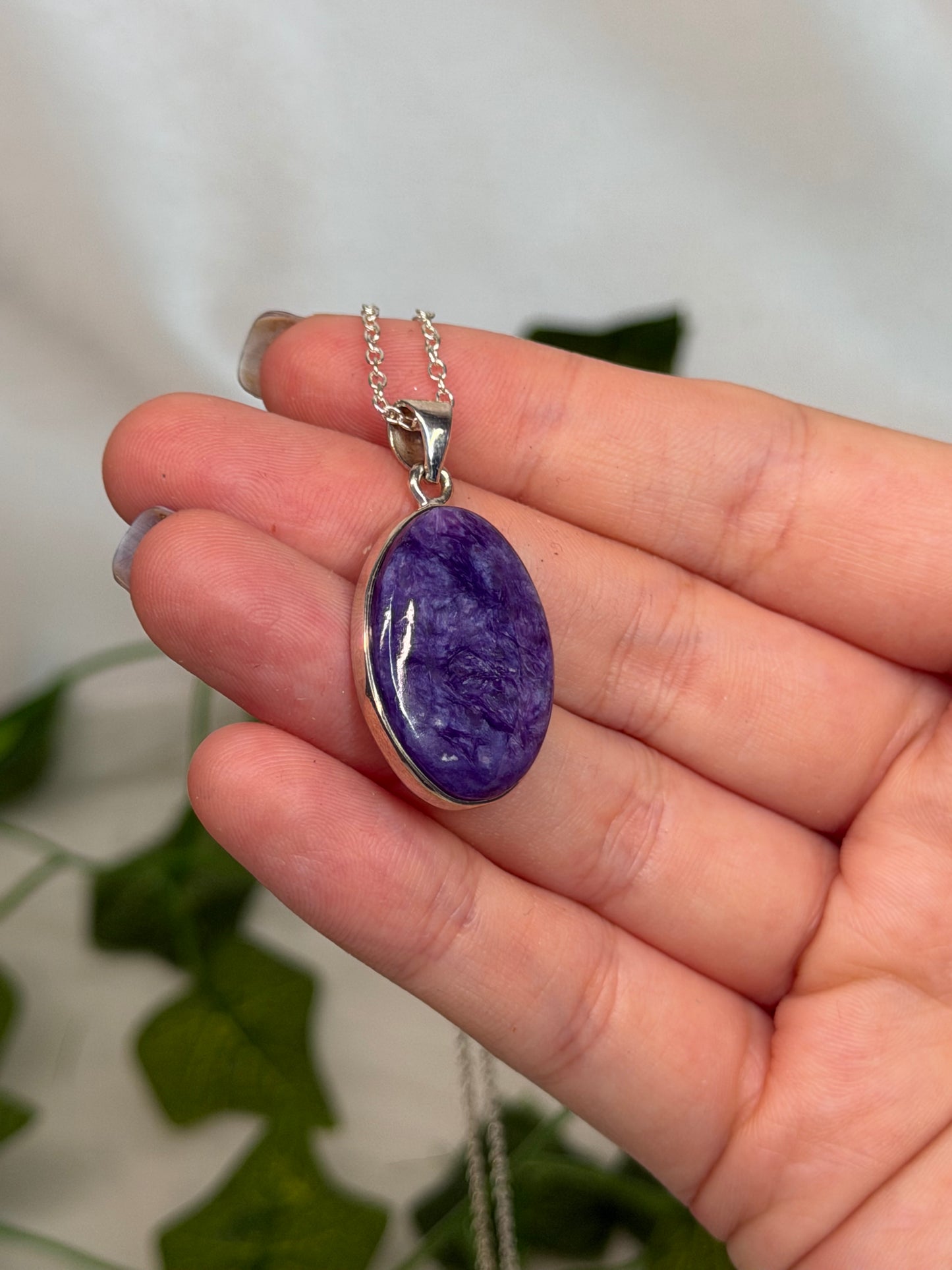 Charoite Pendant (925 Sterling Silver)