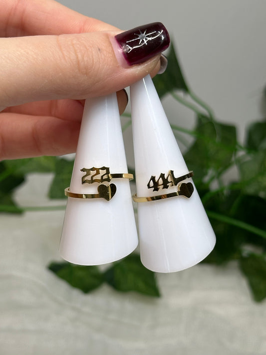 Angel Number Adjustable Rings (Stainless Steel)