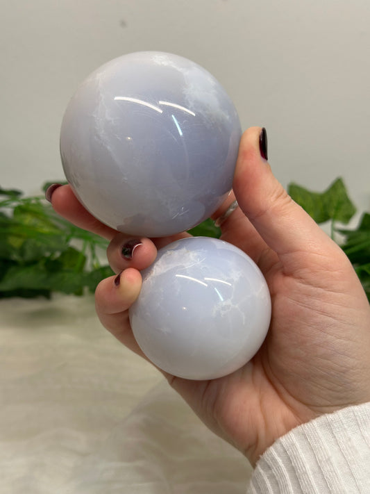 Blue Chalcedony Spheres