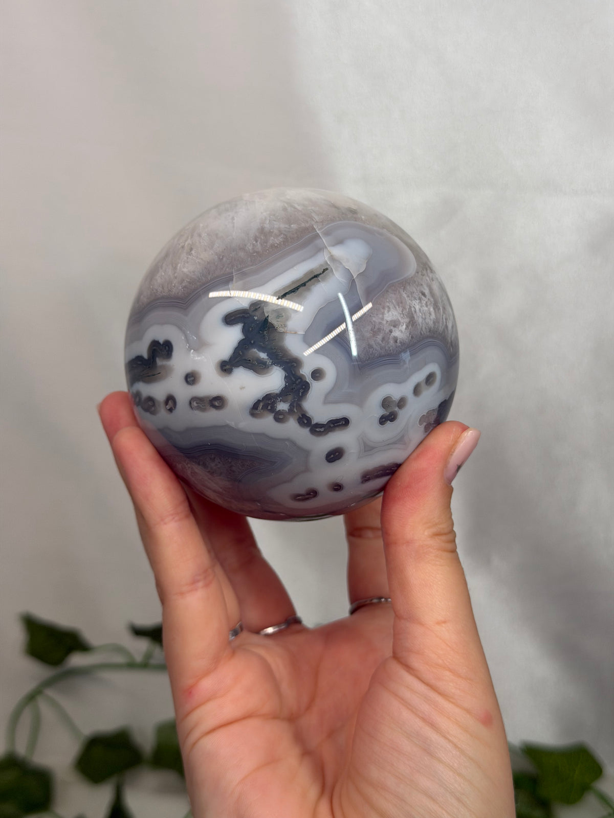 8cm Moss Agate Sphere