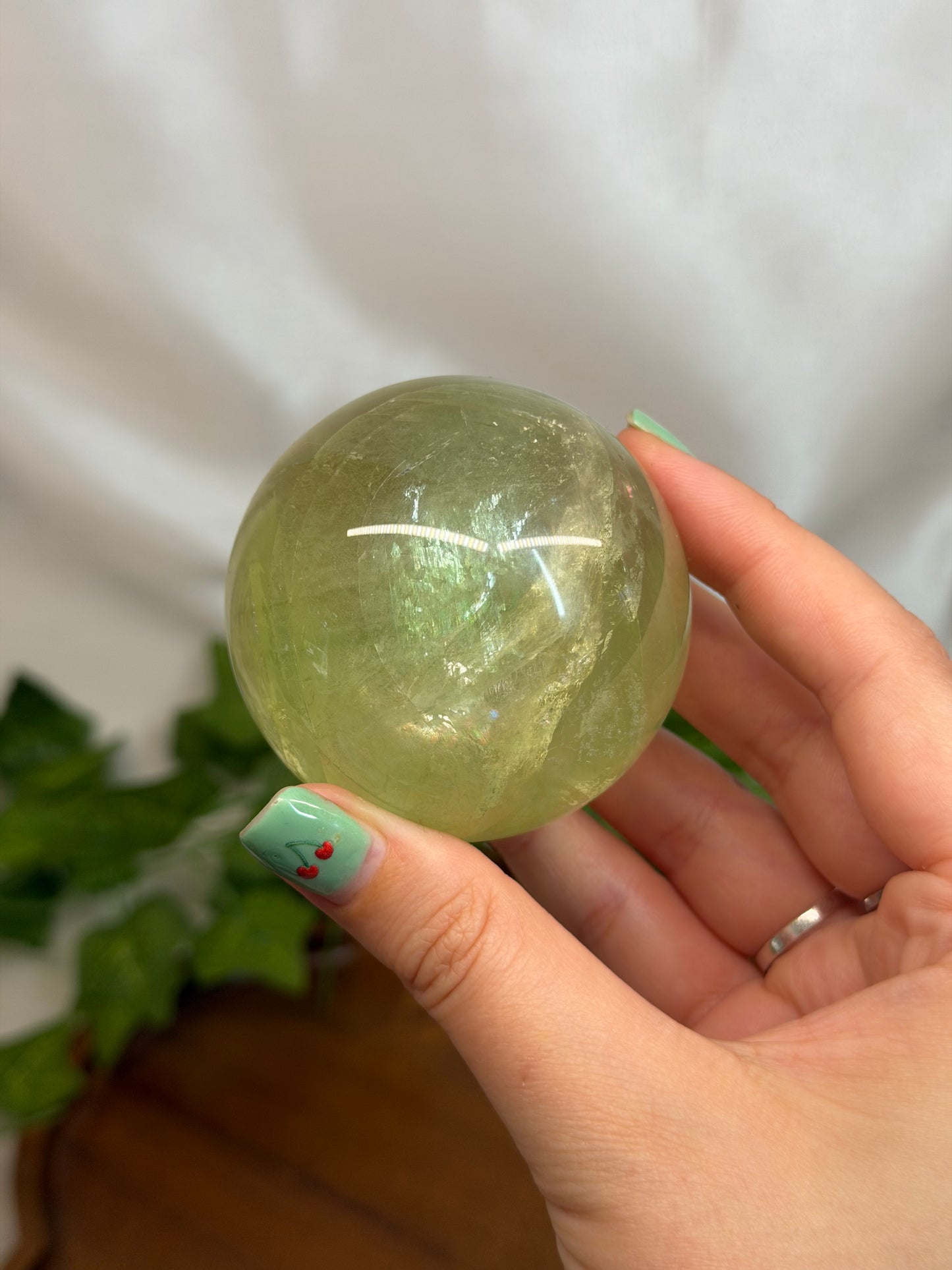5.7cm Apple Green Fluorite Sphere