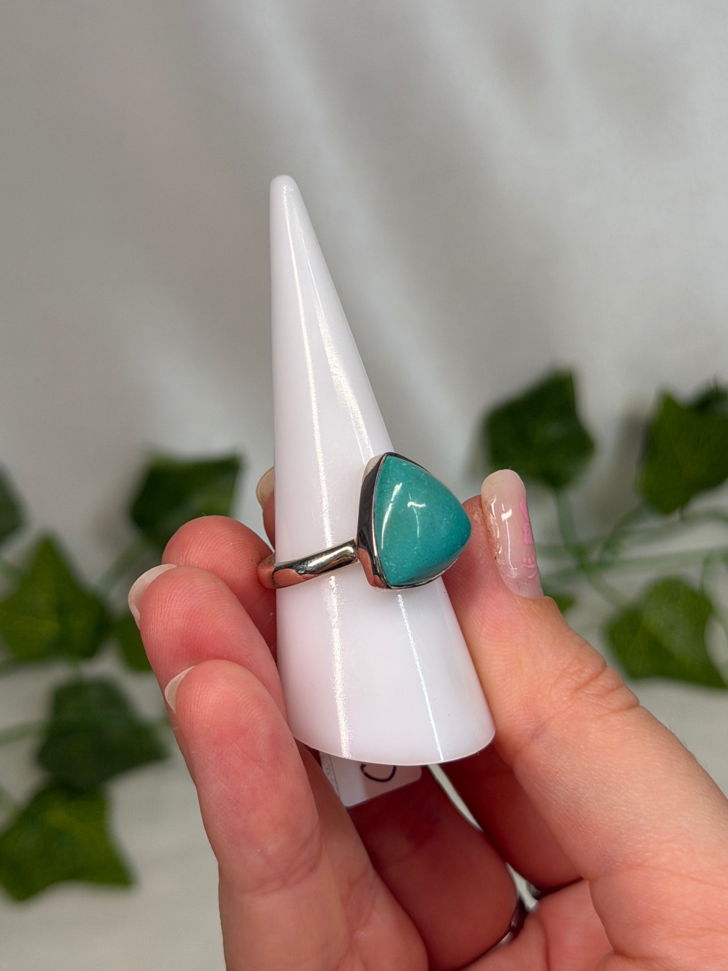 Chrysocolla Ring Size R (925 Sterling Silver)