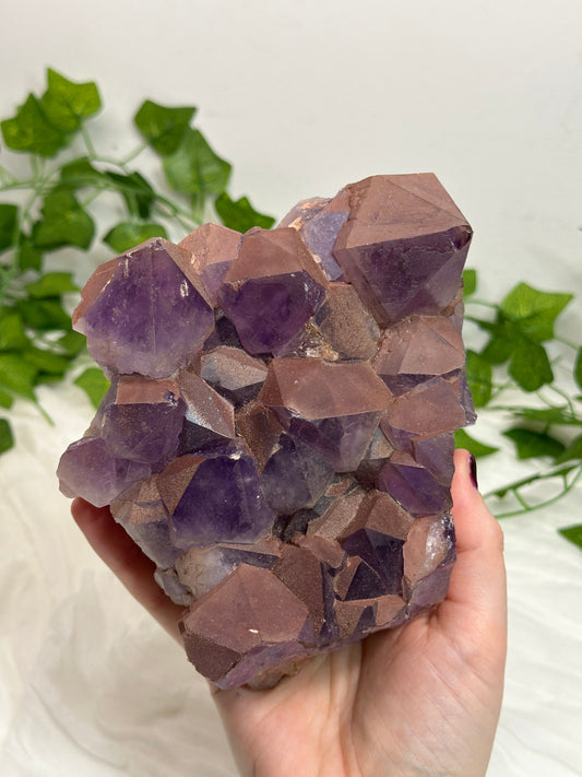 Hematite Coated Amethyst Cluster