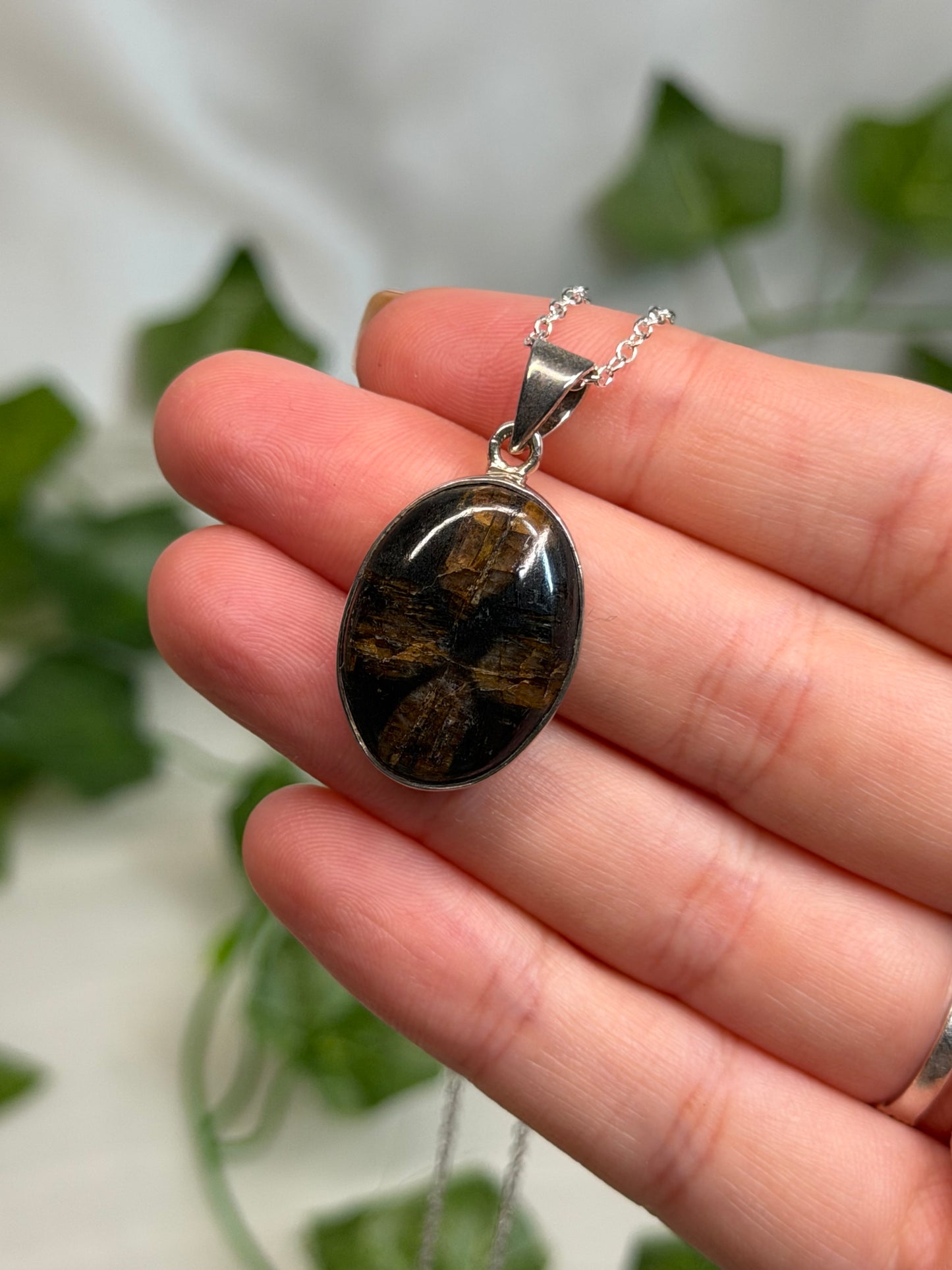 Chiastolite Pendant (925 Sterling Silver)